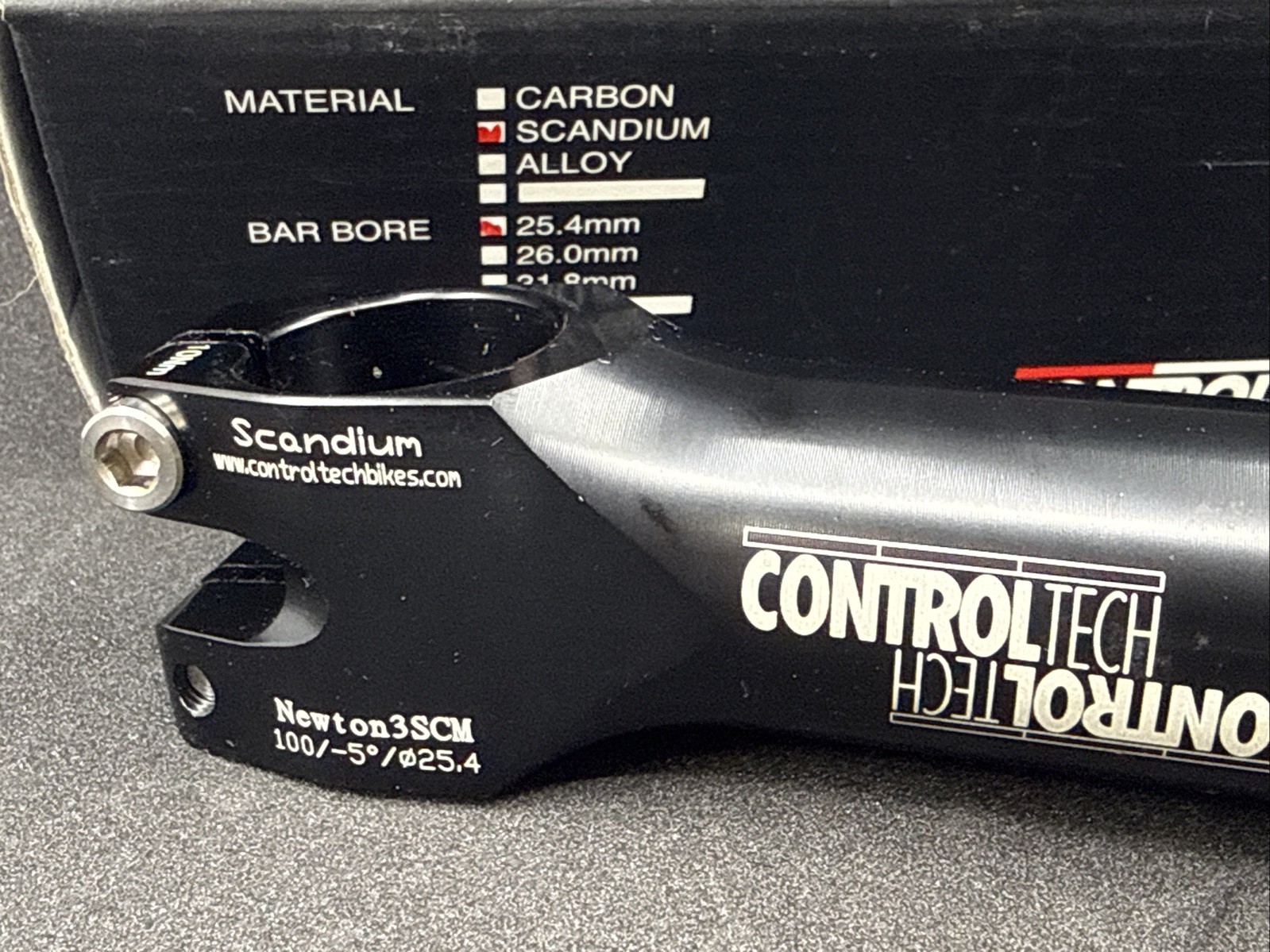 NOS ControlTech SCANDIUM Newton3SCM 100mm 5° 1-1/8″ 25.4mm Alloy Stem