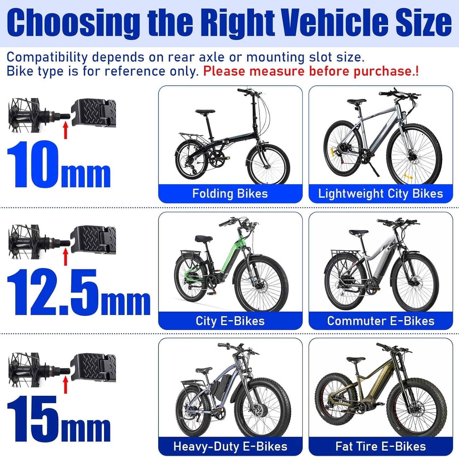 2PCS E-Bike Rear Foot Pegs, 15MM Aluminium Non-Slip Bicycle Pedals