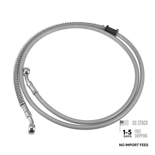 55.12″ Length 10mm ID Motorcycle Hydraulic Brake Line Oil Hose Silver Tone