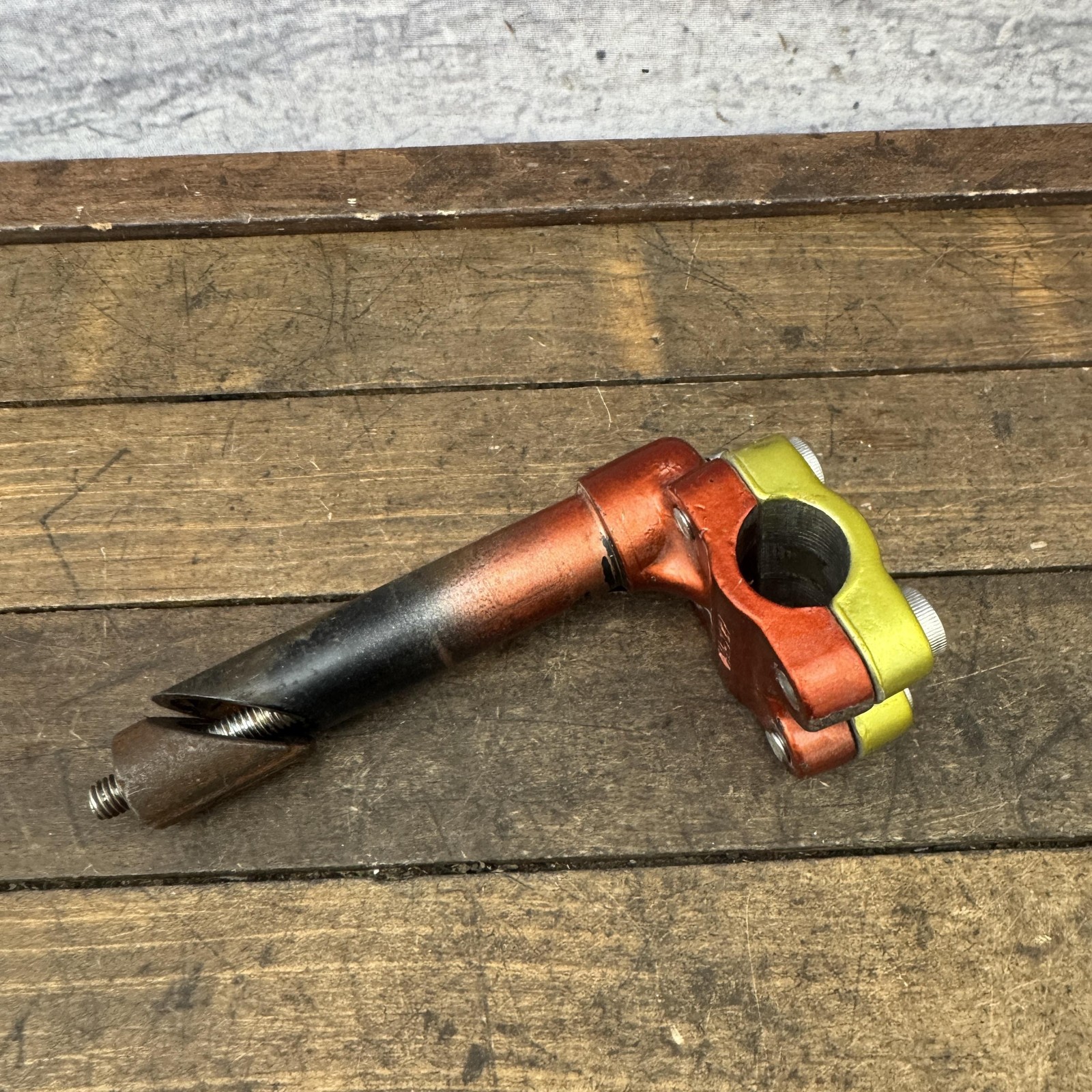 Vintage BMX Quill Stem Neck 21mm Red Yellow Painted Old School 70s 80s