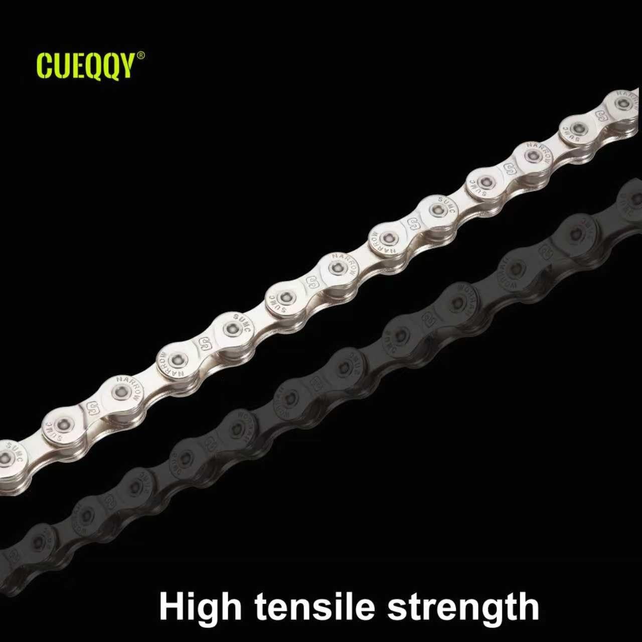 CUEQQY 126-Link Bike Chain for Road/MTB/City/BMX E-Bike Hub Motor 6/7/8