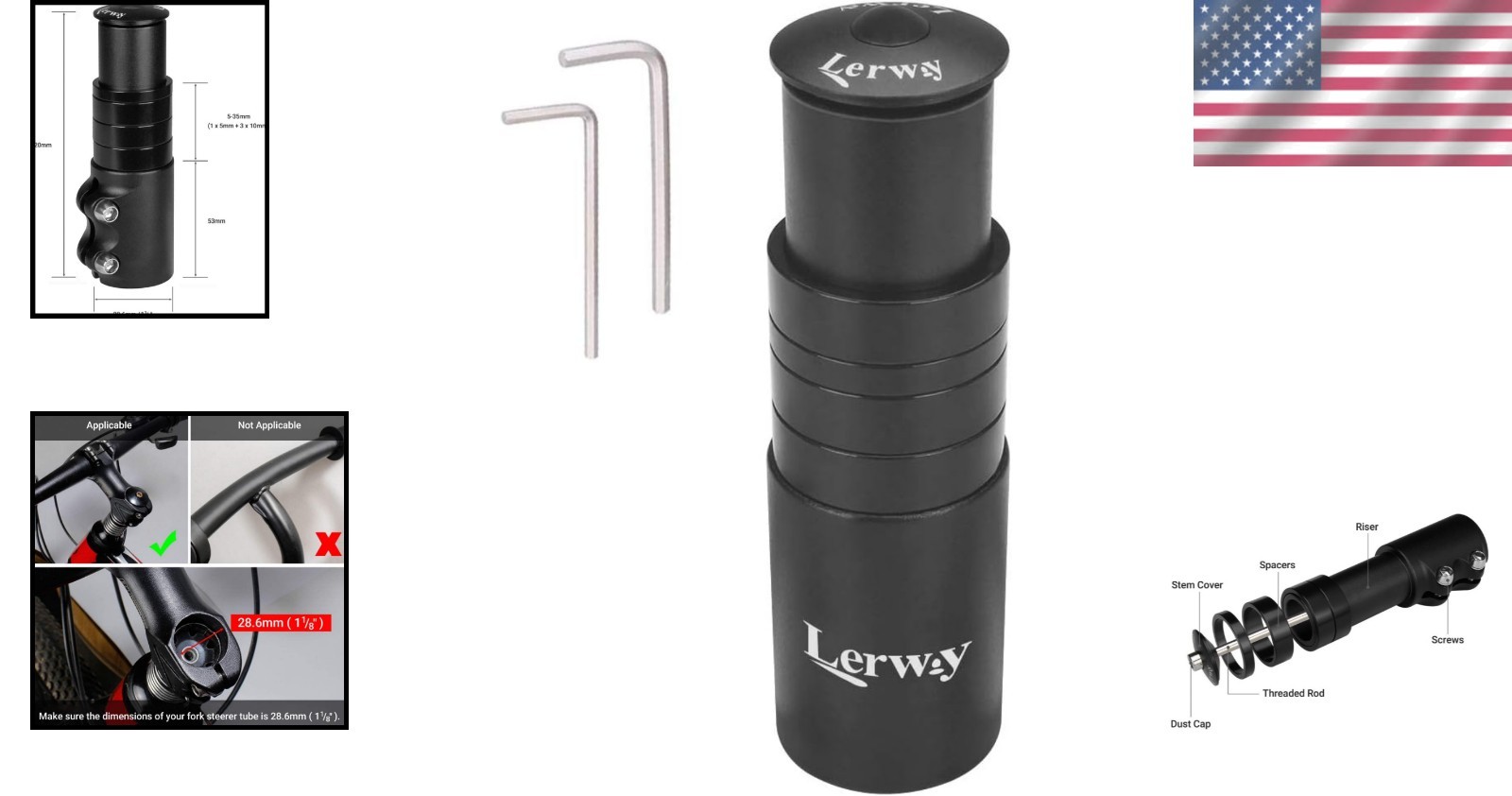 Top-Quality Aluminum Stem Extender – Adjustable Height for Ultimate Control