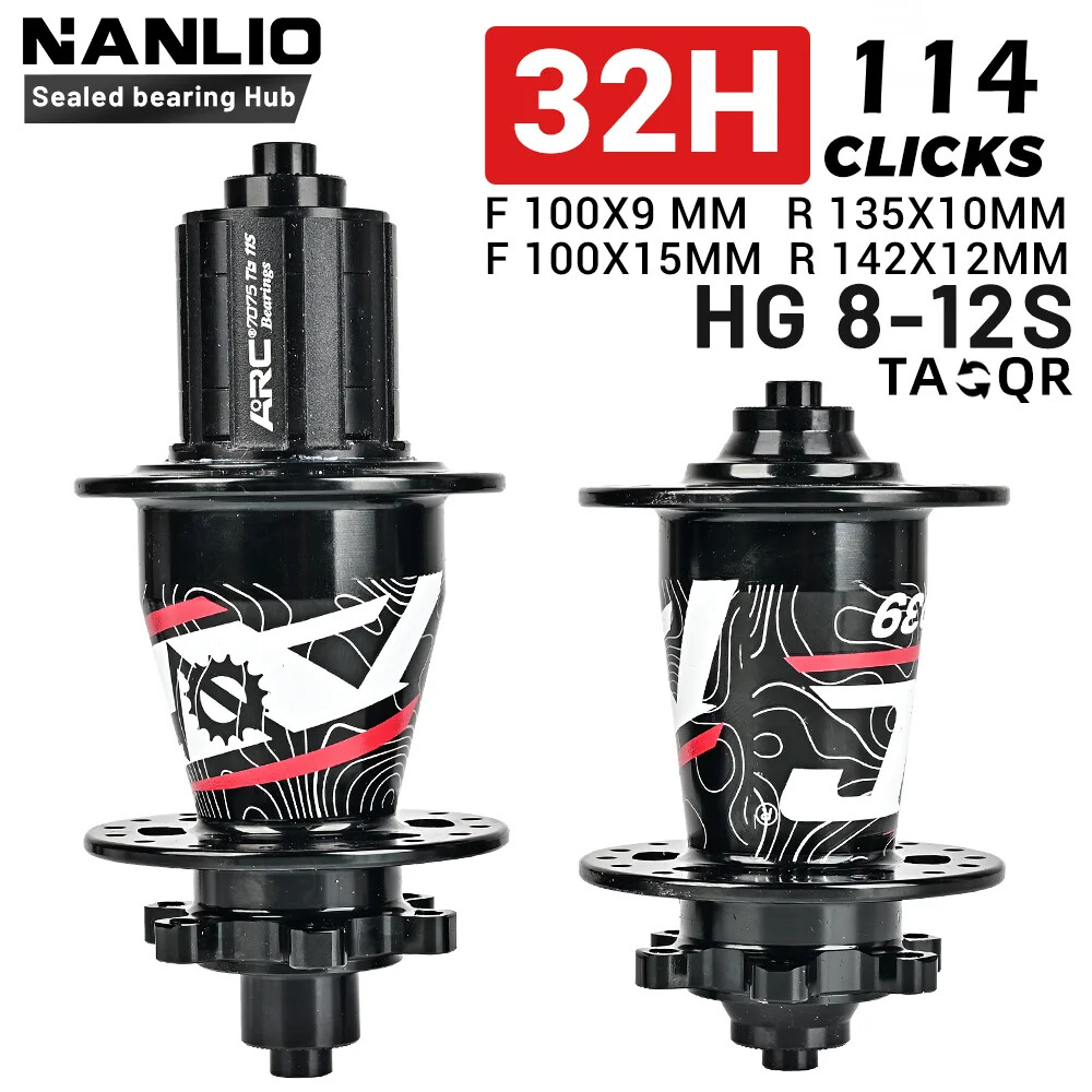 MTB Bicycle Front Rear Hubs 6 Pawls 114 Clicks Sealed Bearings Hubs HG Freehub