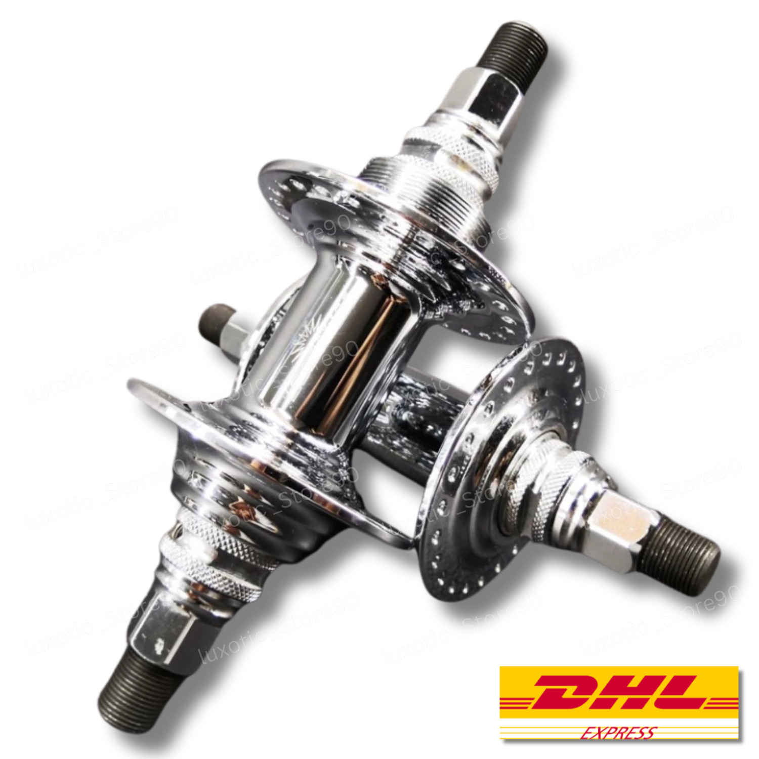 BMX NOS Chrome Hub Set – Sunrace 48H | Old School CP | 14mm Cr-Mo Axle FAST SHIP