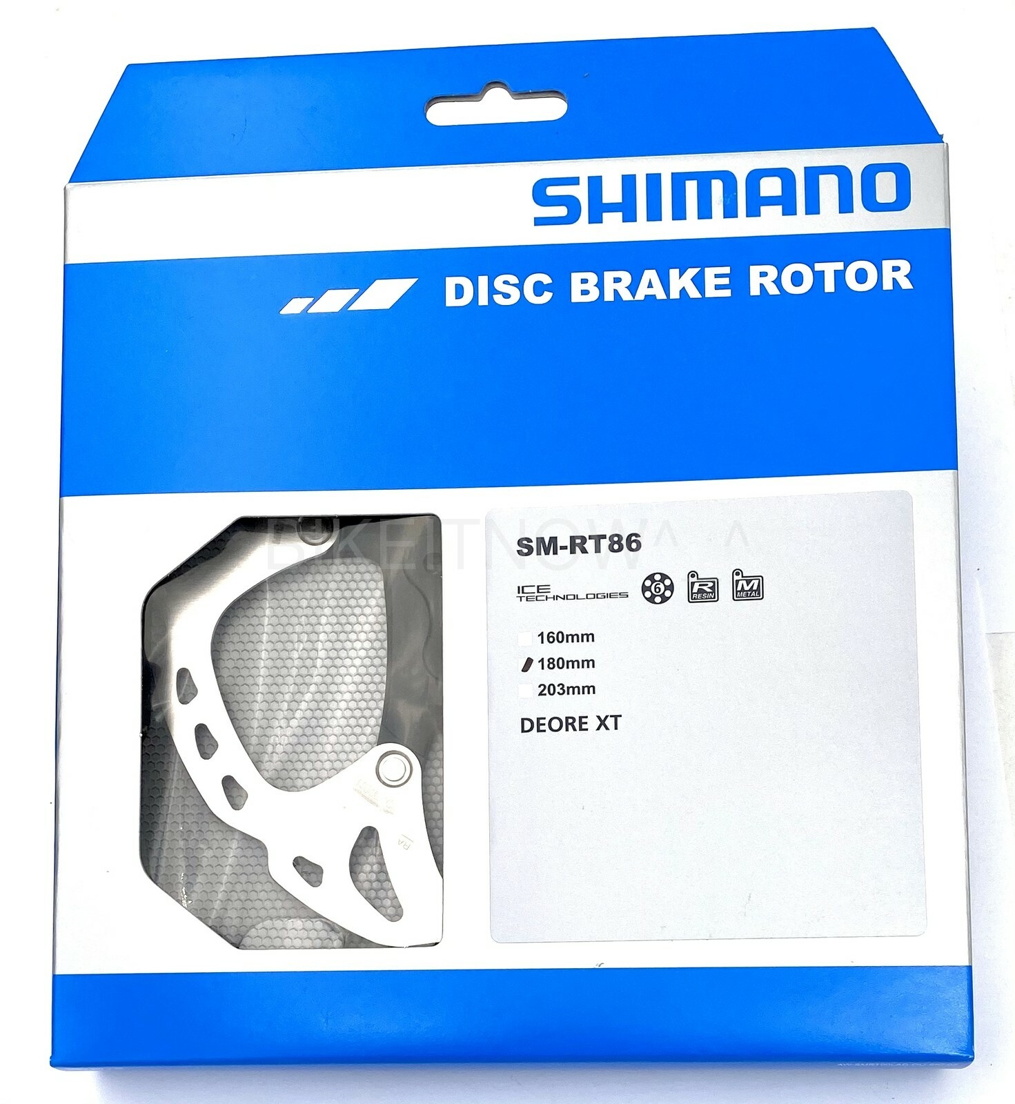 Shimano DEORE XT MTB Bike Disc Brake Rotor SM-RT86 180mm,ICE-TECH,6 bolts