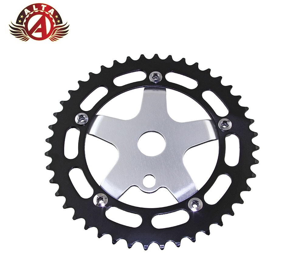 ALTA 44 TEETH ALLOY CHAINRING 913A 1/2 X 1/8 BLACK/CHROME.