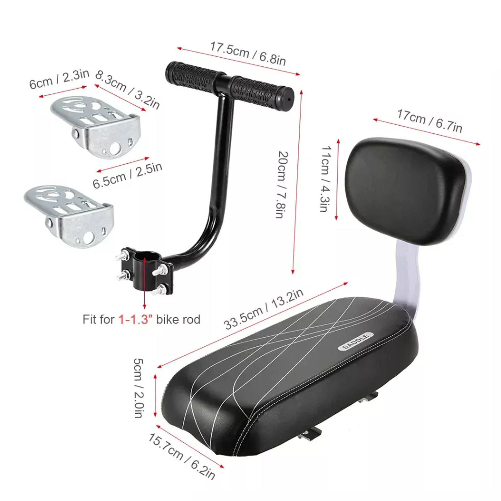 Bike Child Seat Bike Saddle with New Back Rest Back Seat MTB Rear Rack Saddle