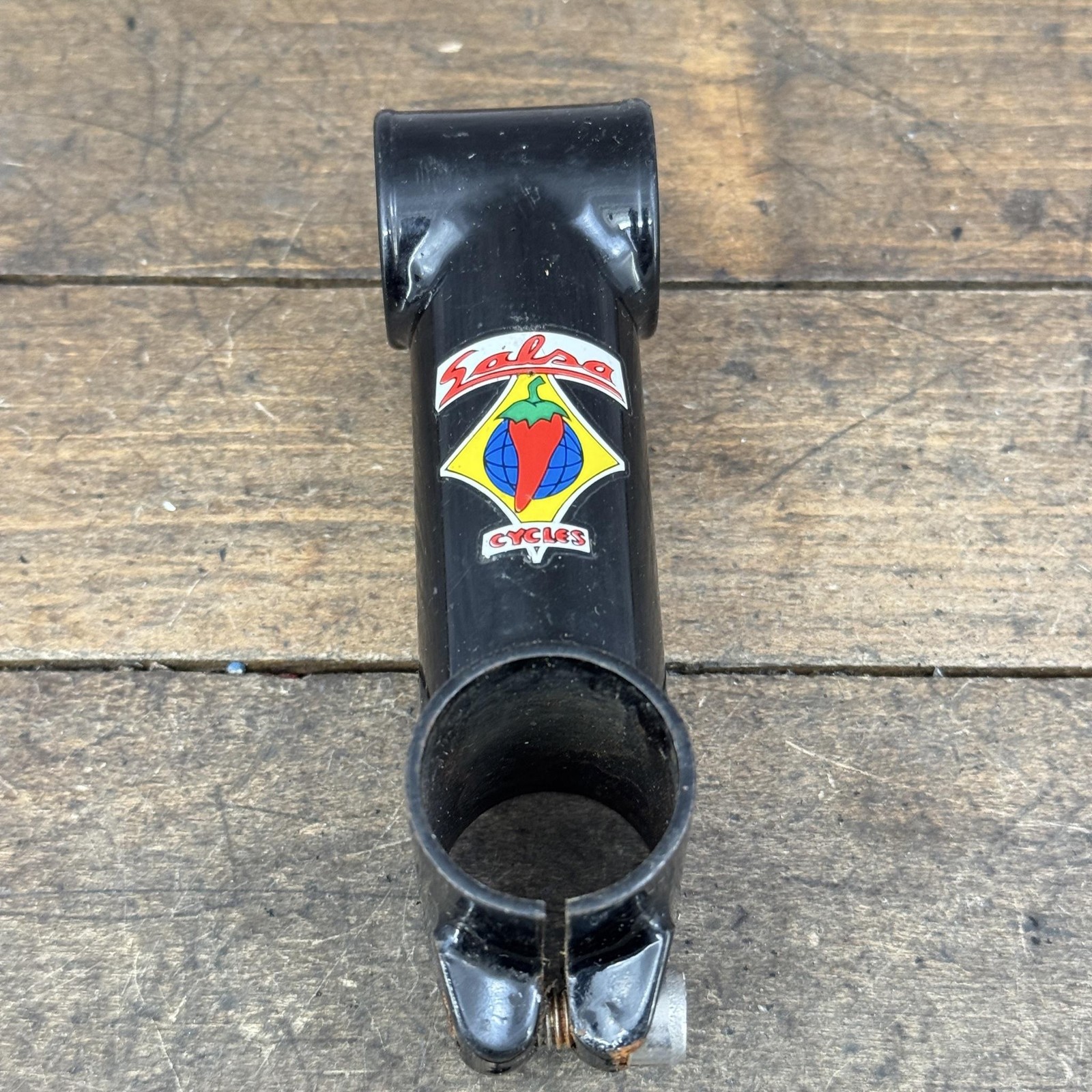 Vintage Salsa Cycles 1in Threadless Stem 25.4 Mm Clamp 80mm Black Steel MTB 90s