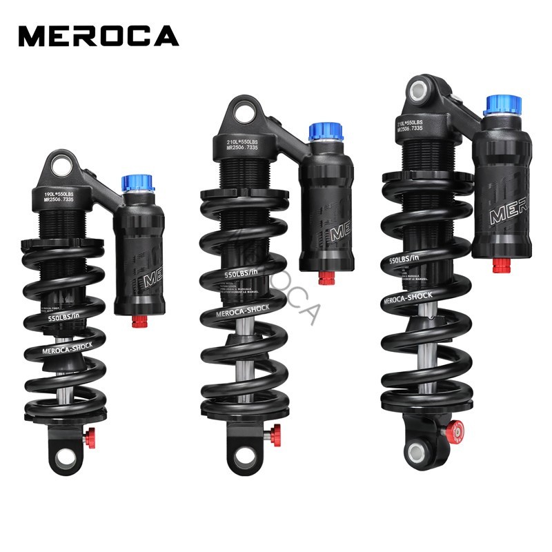 MEROCA Bike MTB Rear Shock Bicycle Coil Spring Shocks 190/210/230/240/250/265mm