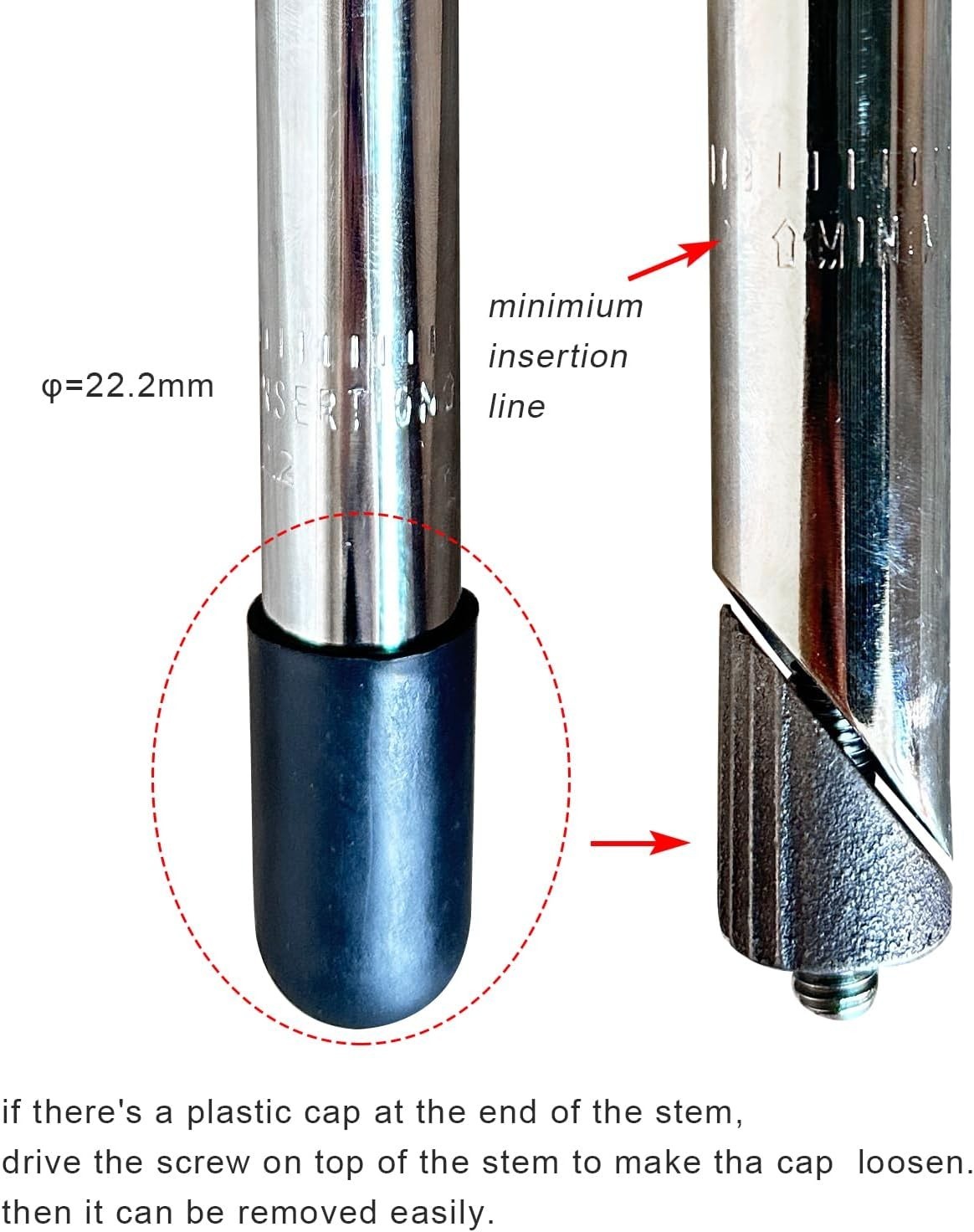 Bike Stem 22.2mm*25.4mm Aluminum Alloy Gooseneck Shape 40mm/80mm Stem