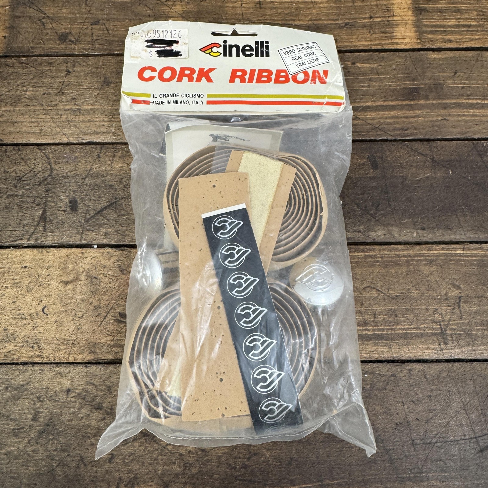 Vintage Cinelli Cork Ribbon Handlebar Tape Beige Bar Ends NOS Italy Road Bike