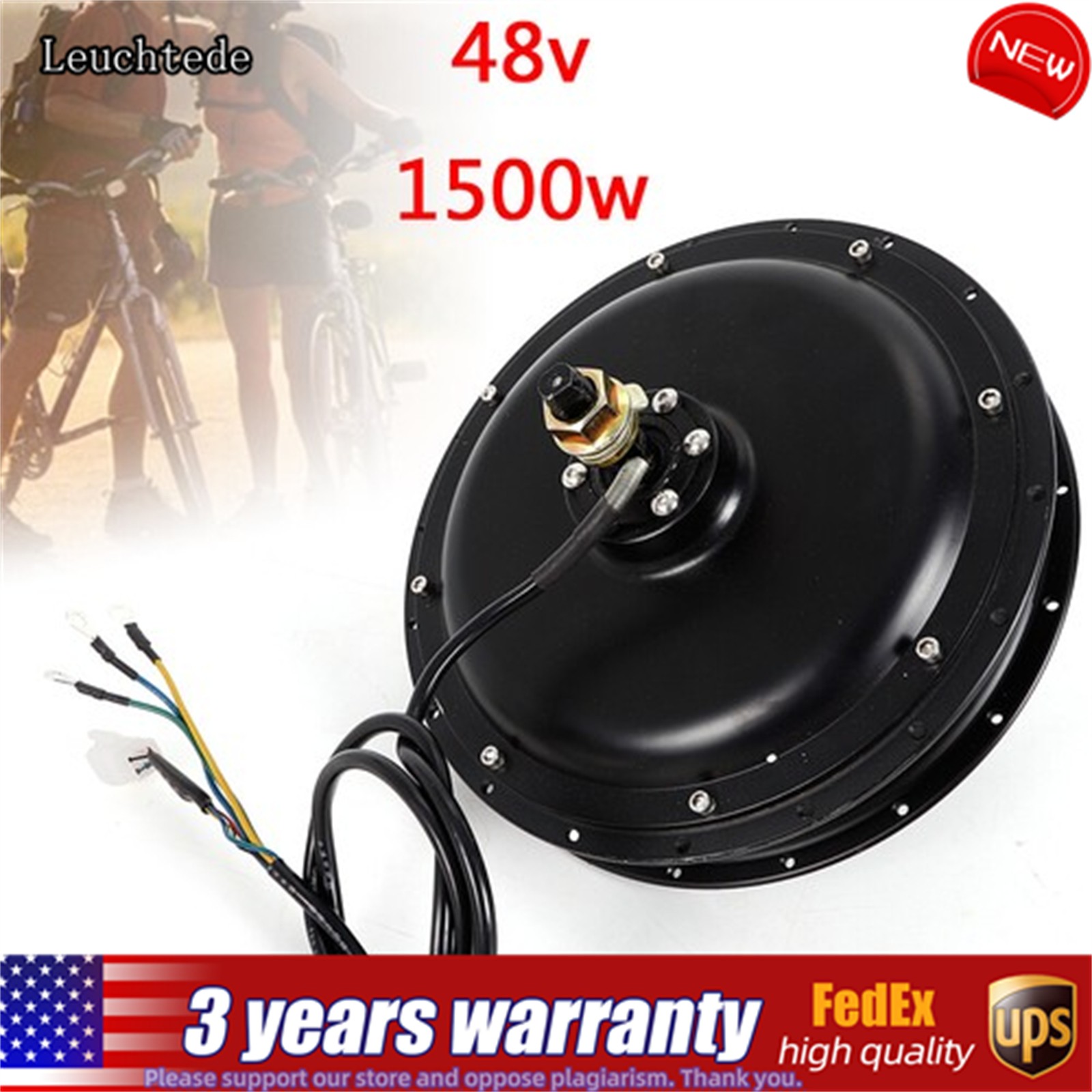 48V 1500W Fat Bike Hub Motor Powerful Brushless Ebike Motor Hub 500RPM
