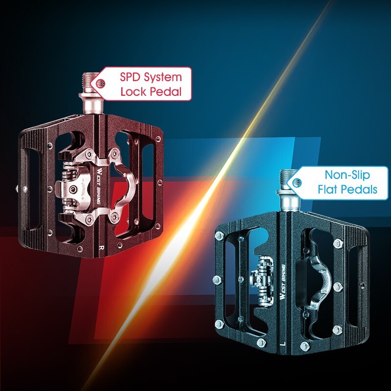 WEST BIKING Aluminum Alloy Bicycle Pedals DU Bearing SPD Bike Clipless Pedals