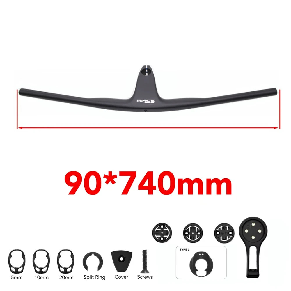 Carbon Fiber Integrated MTB Handlebar -17 Degree Internal Cable 50mm-90mm Stem