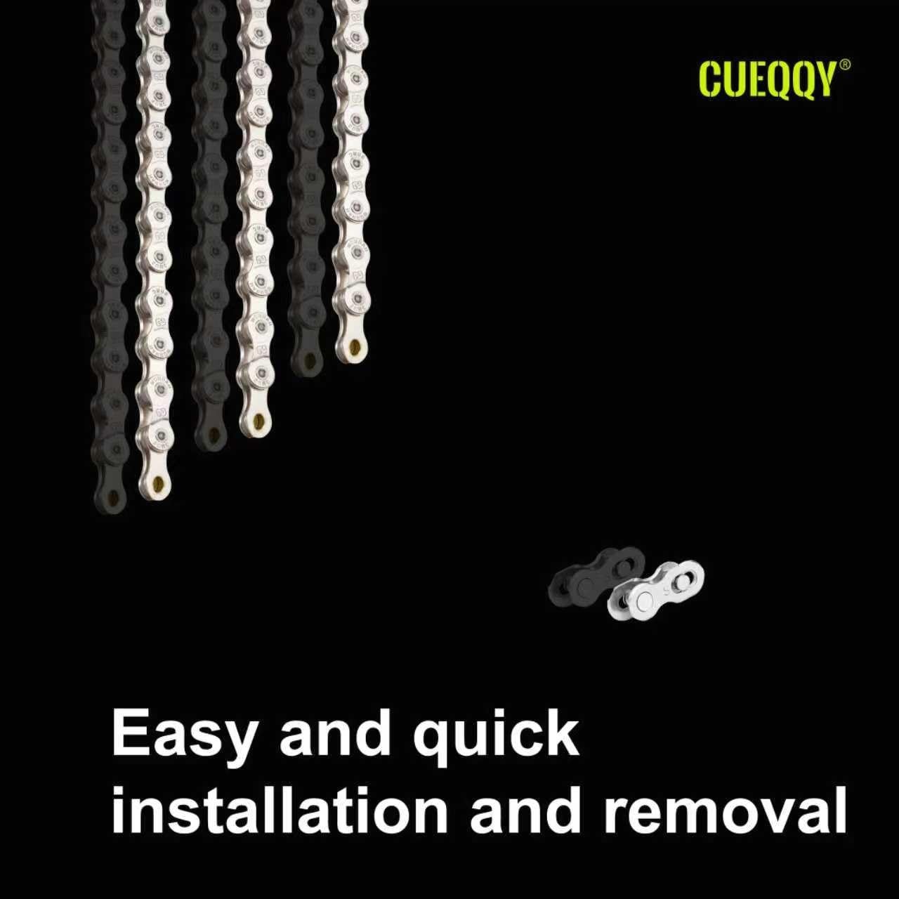 CUEQQY 126-Link Bike Chain for Road/MTB/City/BMX E-Bike Hub Motor 6/7/8