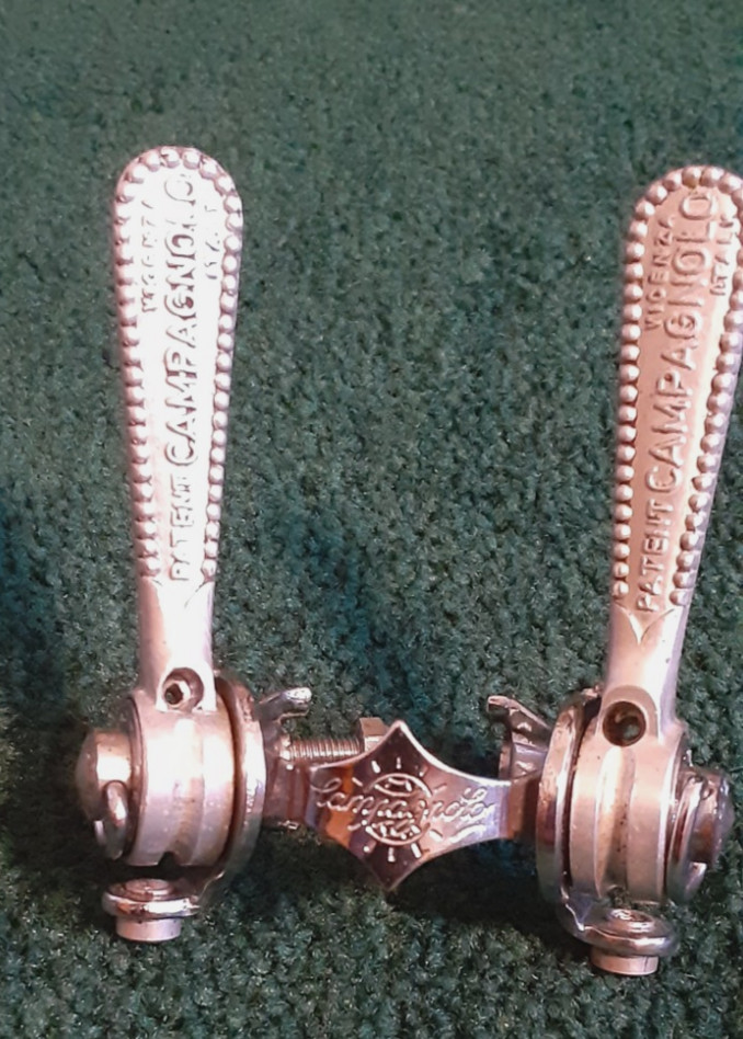 Used Campagnolo 1972 Nuovo Record Downtube Clamp-on Shifters