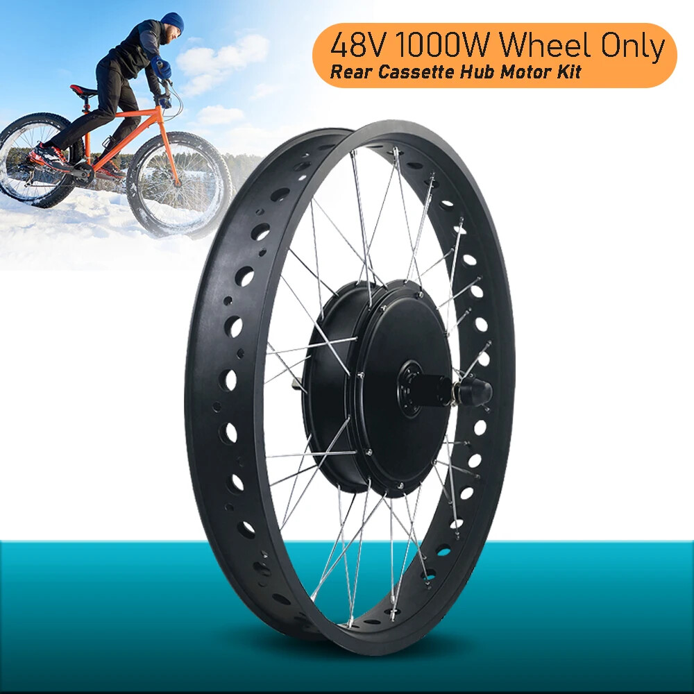 48V1000W Snow Ebike 4.0Tire Brushless Rear Hub Motor 20 24 26in Wheel 170/190mm