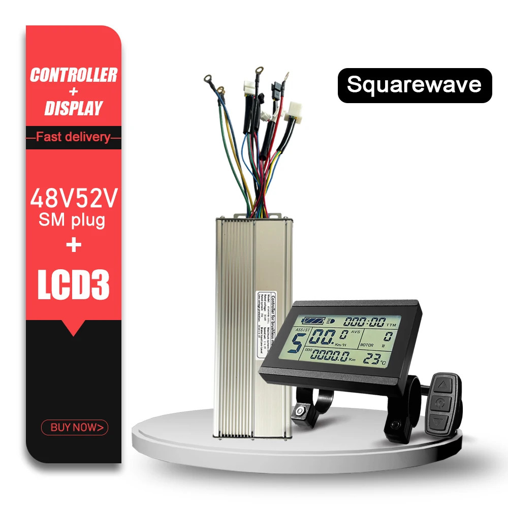 Ebike Controller 48V/52V/72V 50A with Display for 2000W-3000W Tricycle E-Scooter