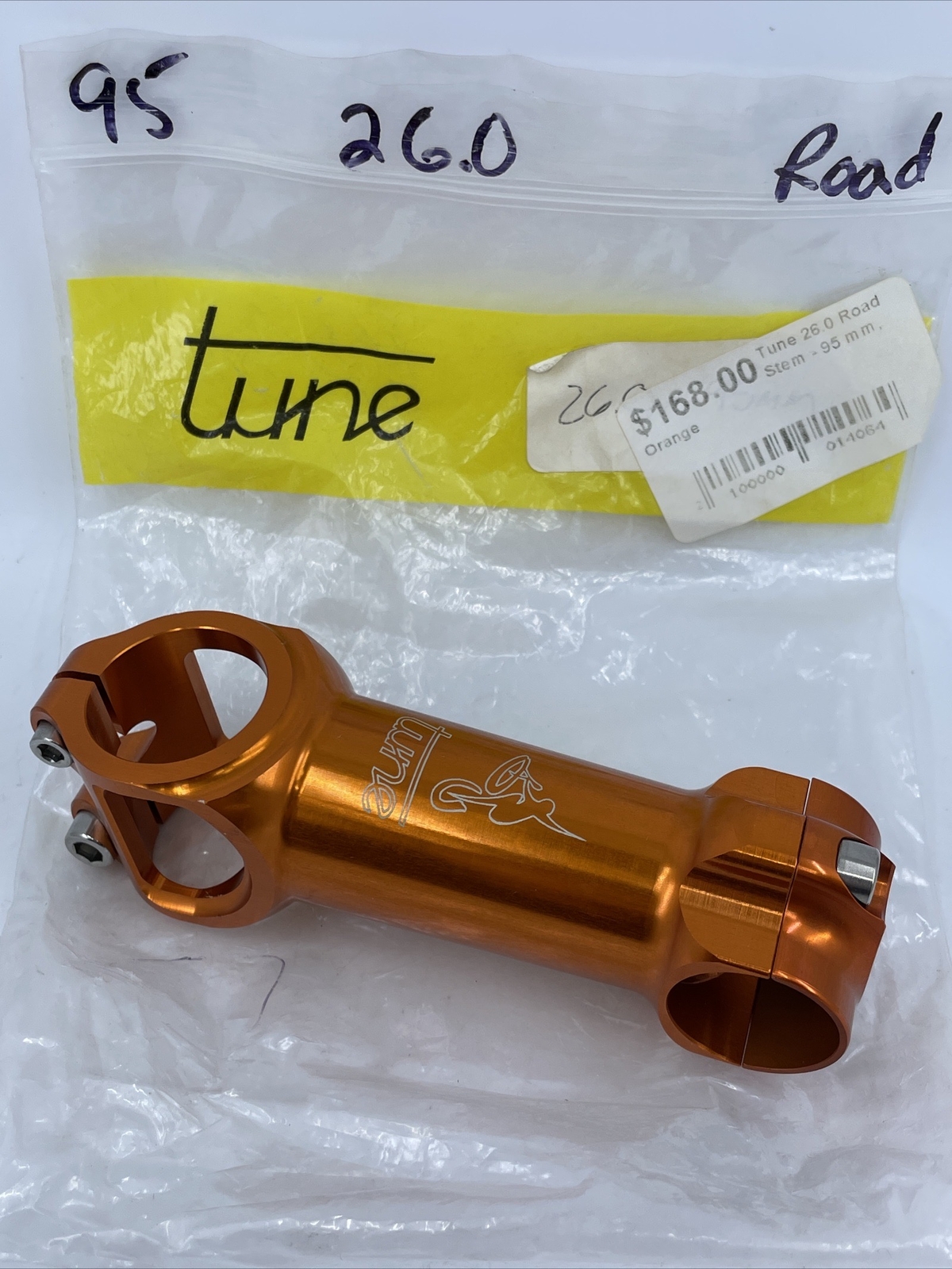 NOS TUNE Germany Road Stem ORANGE 95mm 26.0 Clamp 10° 1-1/8″ Alloy NEW IN BAG