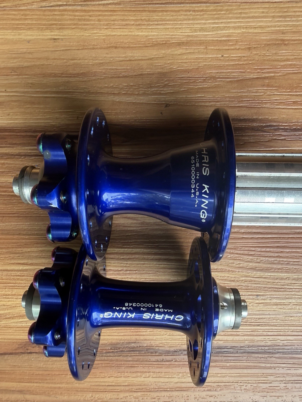 Chris King Disc Hubs Navy / Blue 100mm Front 135mm Rear QR.