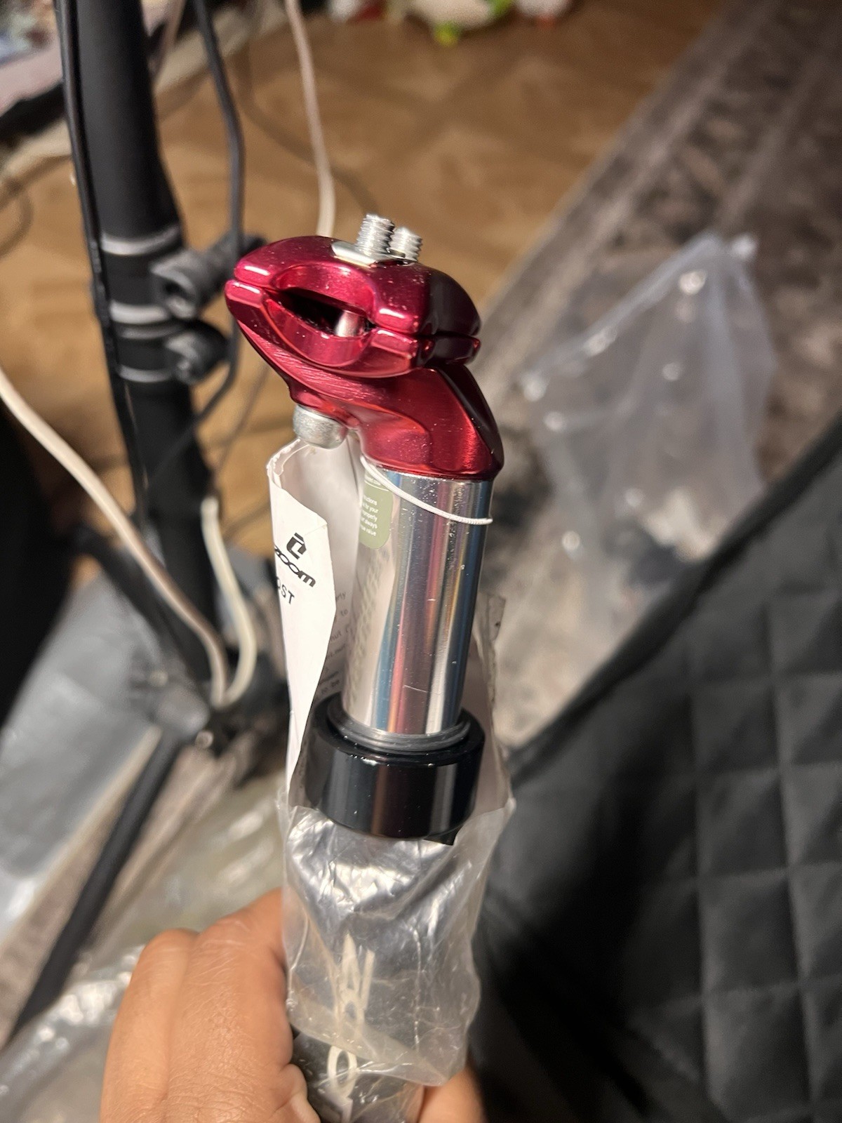 DJC Bike Suspension Seatpost Shock Absorber Damper Post 31.6mm Red Head