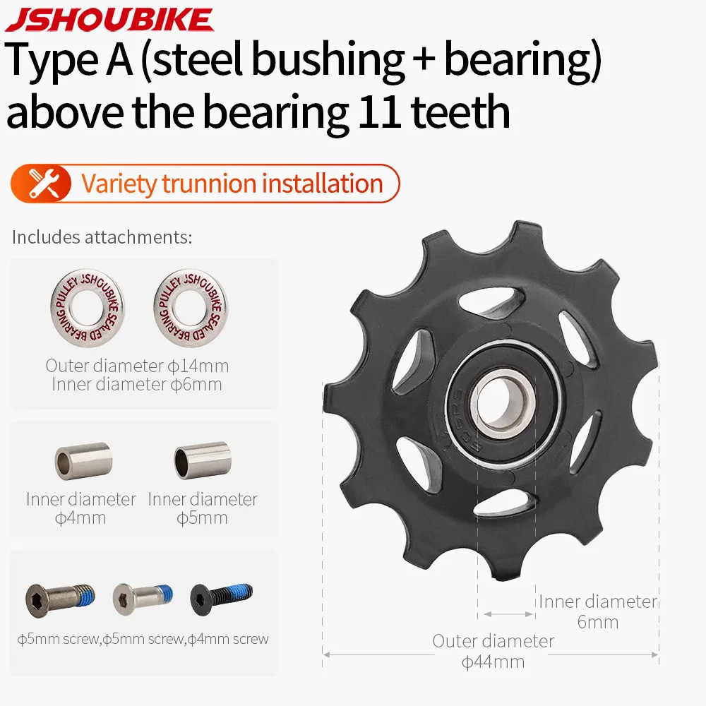 JSHOUBIKE Bicycle Pulley Bearing Wheel 11T 13T14T15T16T17T Road Bike Derailleur
