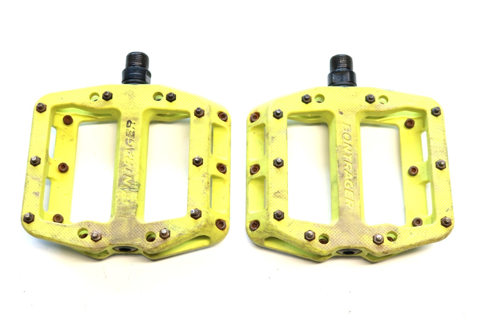 Yellow Trek / Bontrager Line Elite Nylon Body Steel Pegs Bike Pedals Flats MTB