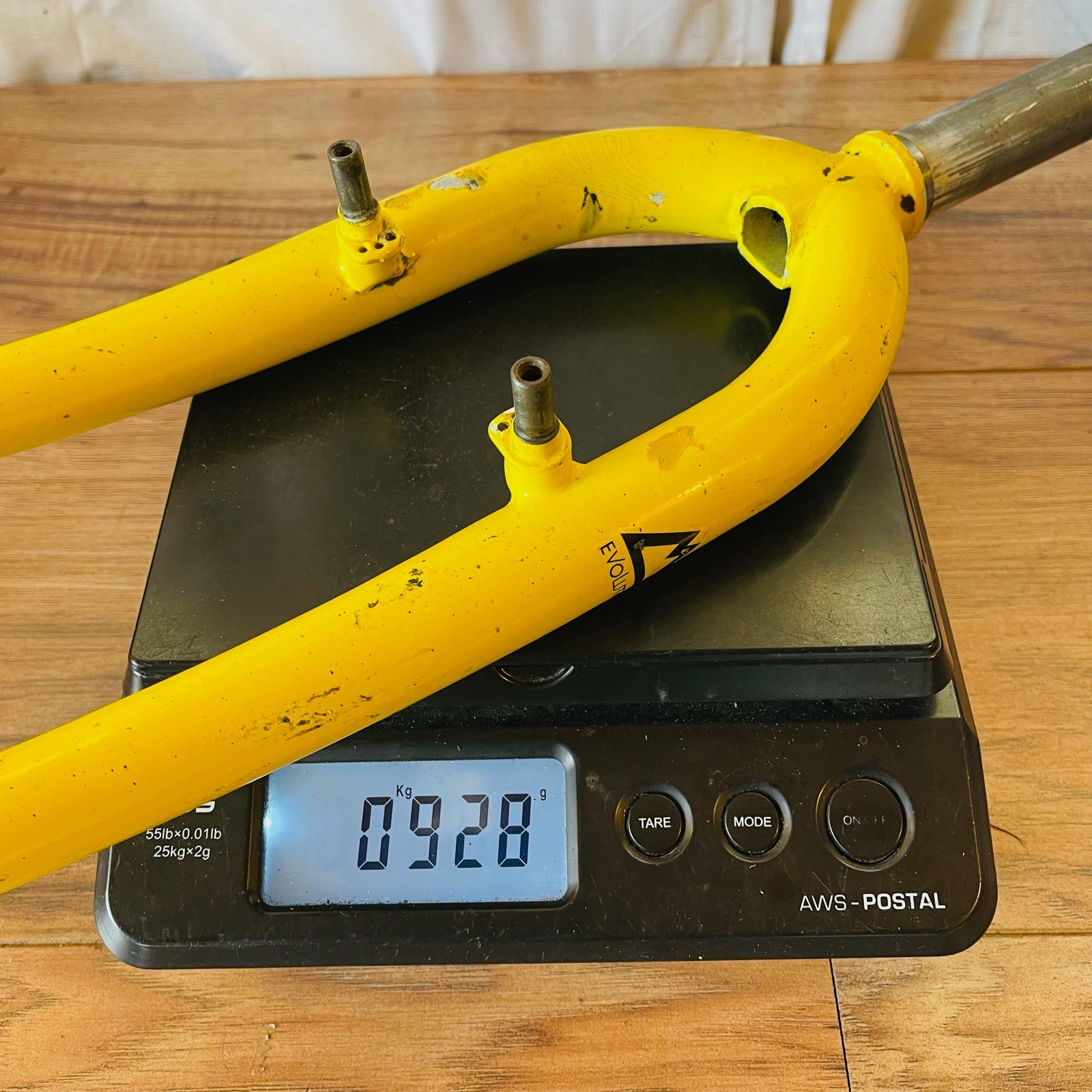 Rare 1-Inch 1″ Fisher MTB Rigid Fork 26 Threadless 120mm 395mm Yellow