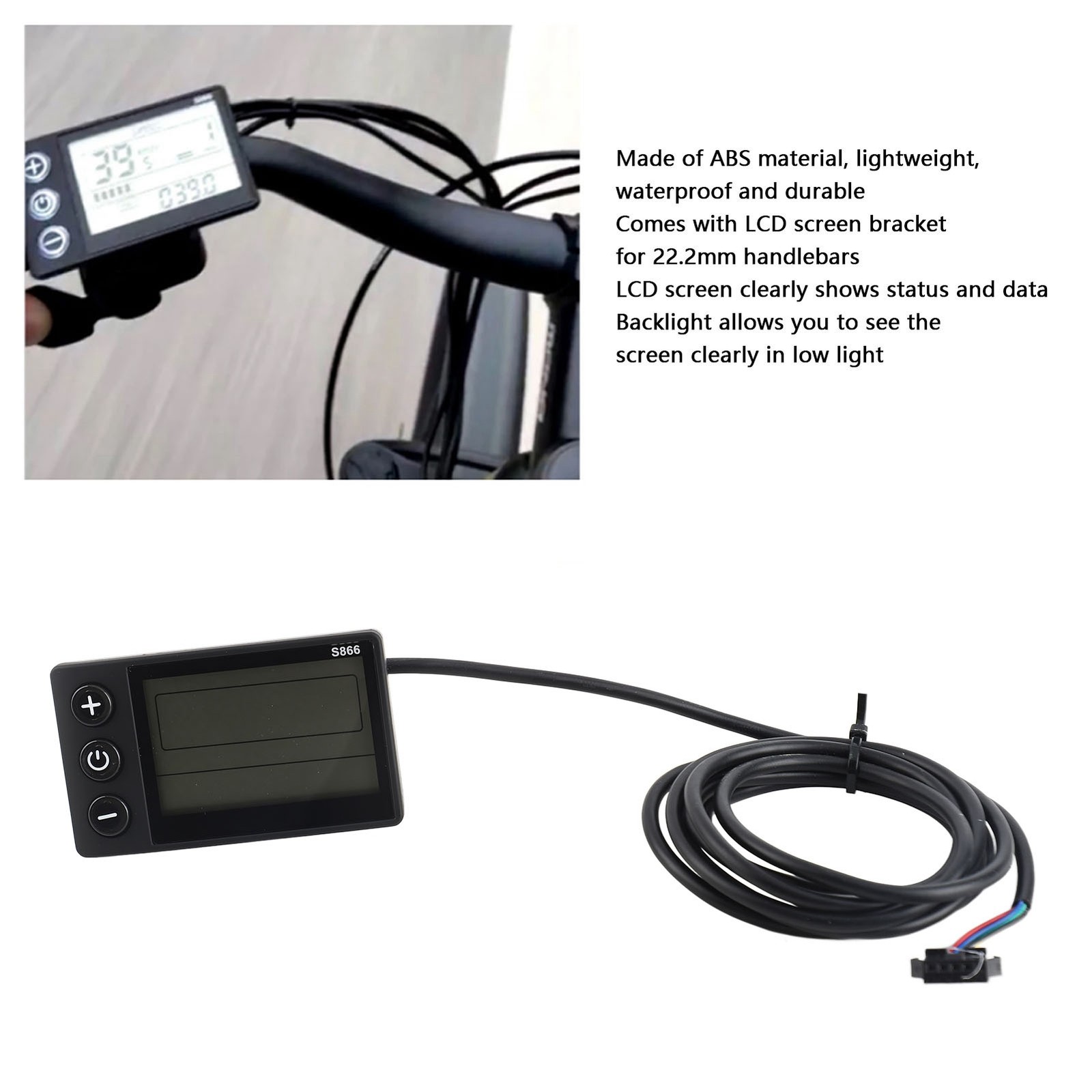 Electric Cycle S866 LCD Display Meter 24V 36V 48V Control Panel Waterproof v4e3