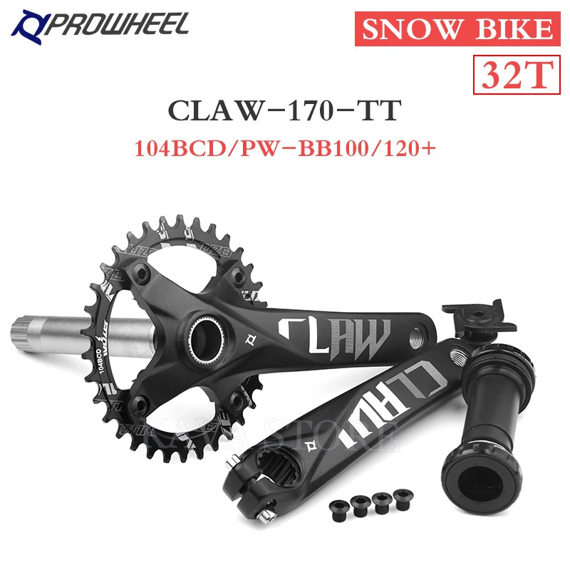 Snow Bike Crankset 170mm Fat Tire Bicycle Crank Arm 30T-42T Single Sprockets