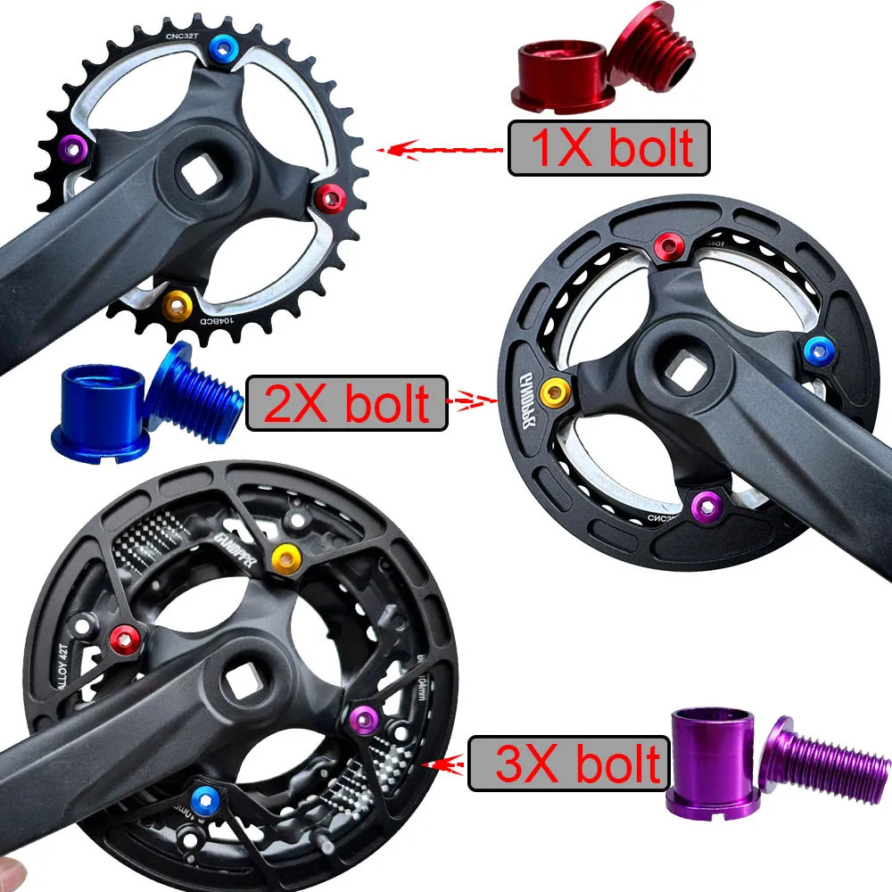 M8 Bike Chainring Bolts Crankset Screws MTB Road Single Double Triple Fixing