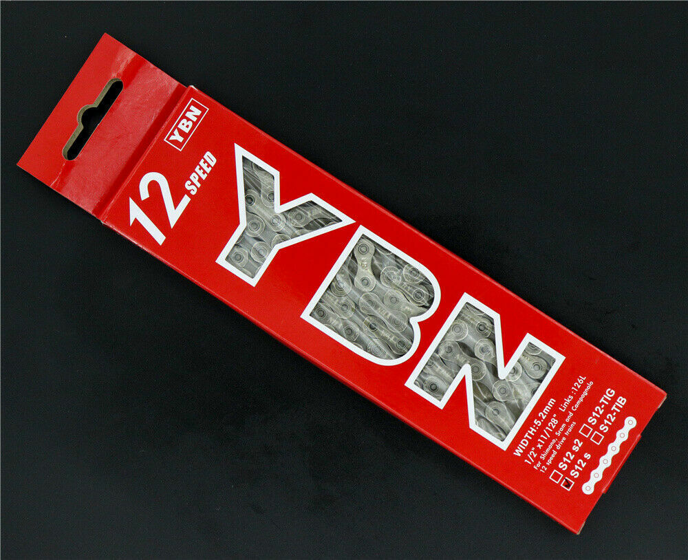 YBN 12 Speed MTB Mountain Road Bike Chain 126L Bicycle Chain Silver/GOLD