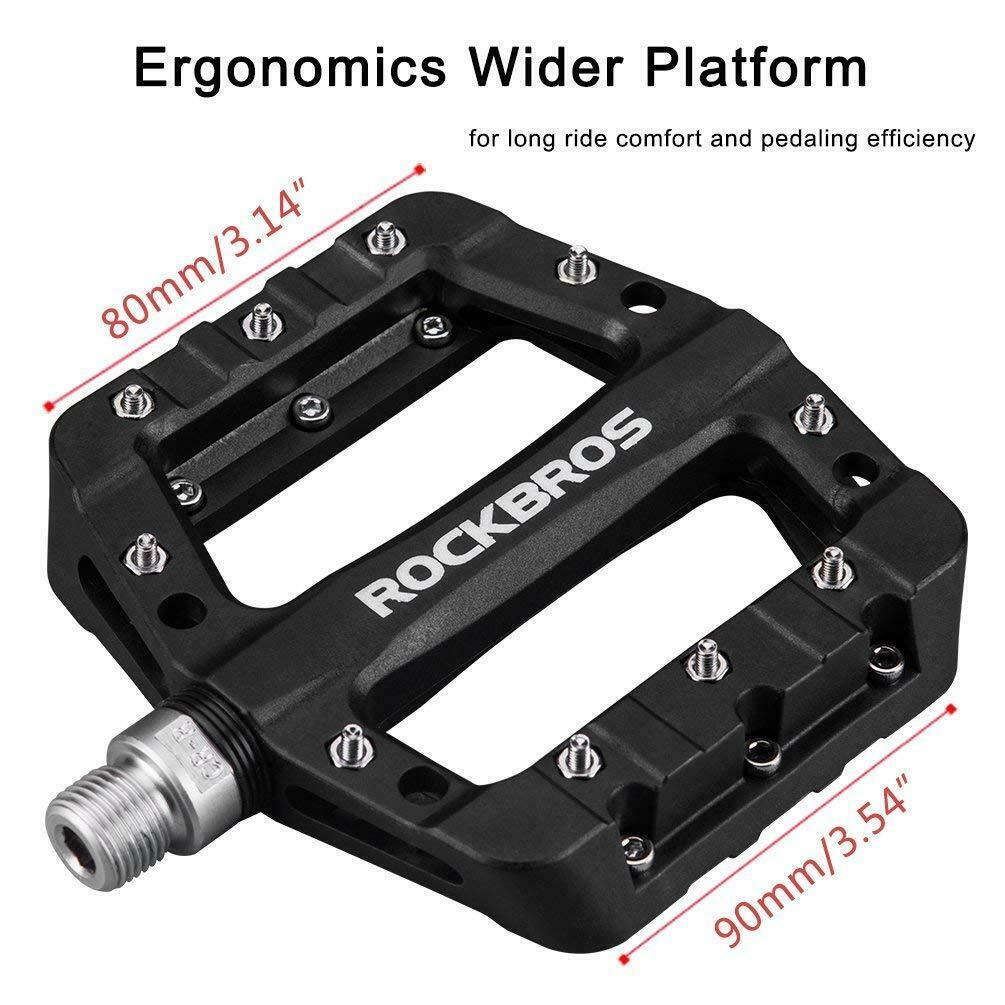 RockBros Mountain Bike Pedals Bike Nylon Pedals 9/16″ Seal Bearing Non-slip