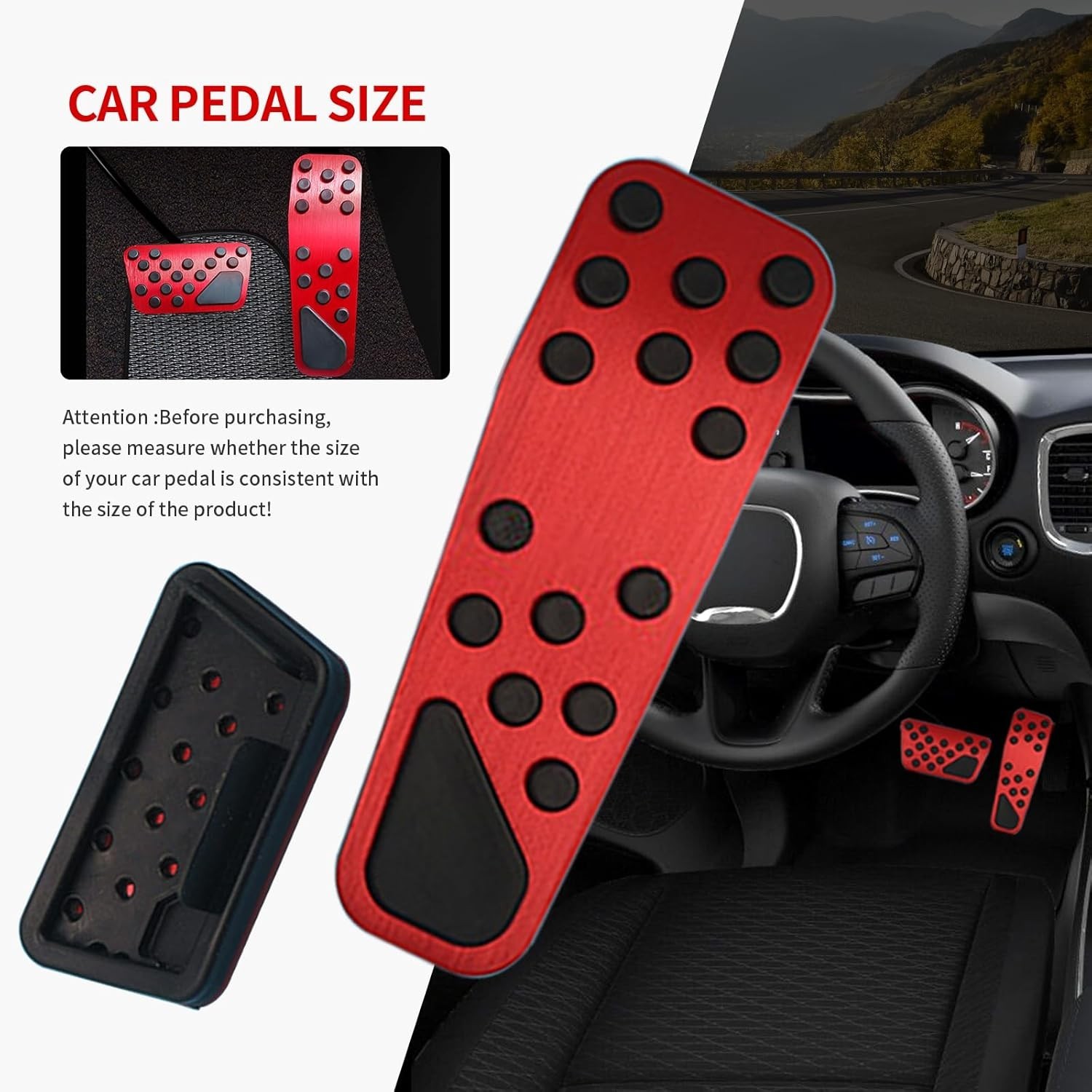 Aluminum Alloy Pedal Cover for Dodge Challenger Charger Chrysler 300 No Drilling
