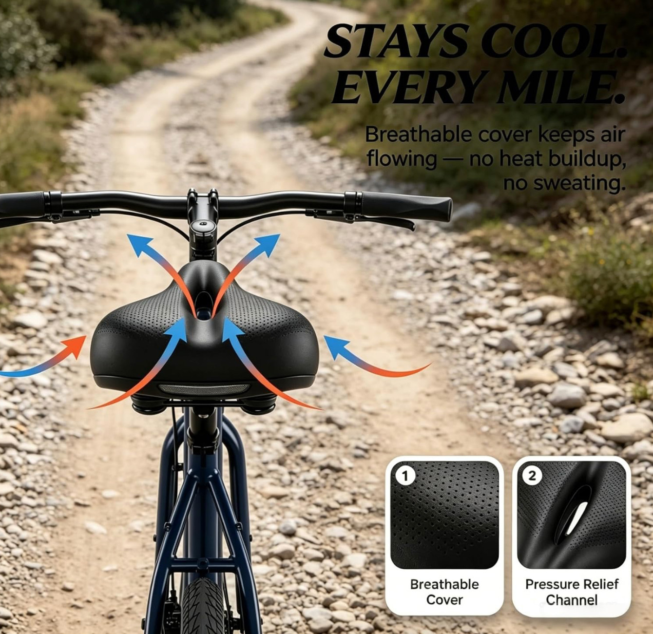 Saddle 2.0 – Ascent Bike Saddle for Hip Comfort, Shock-Absorbing Design