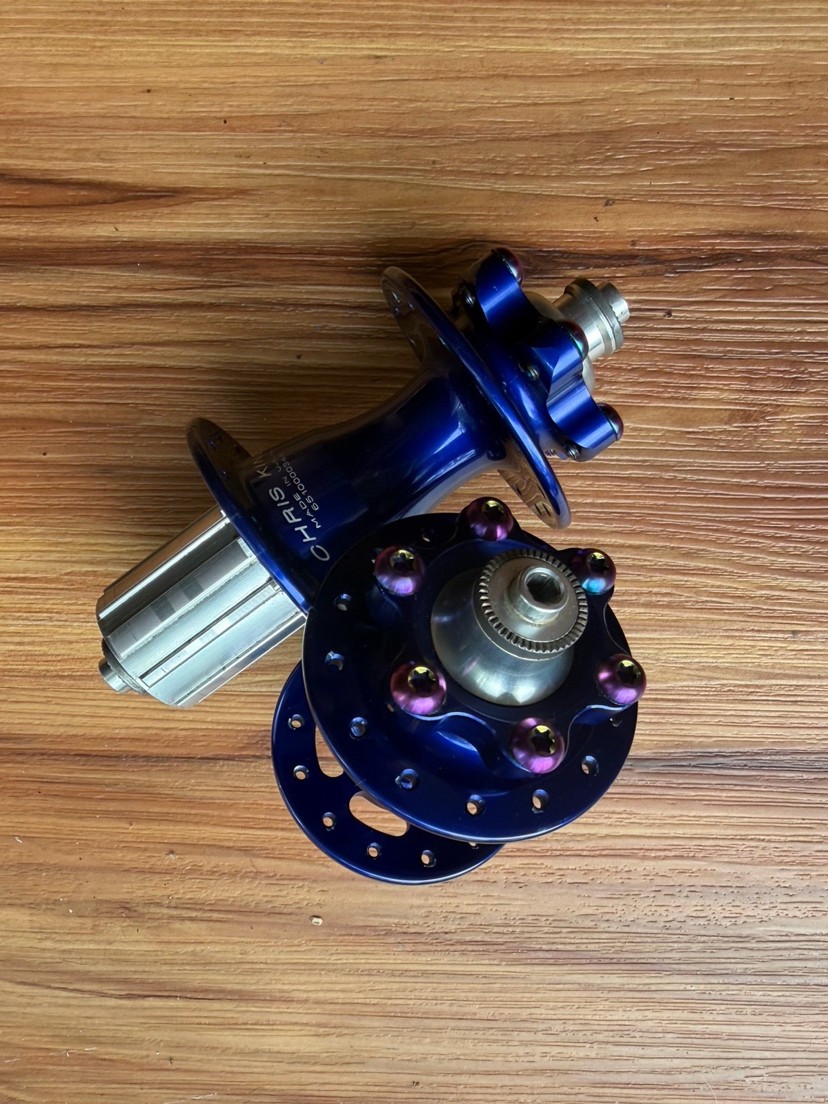 Chris King Disc Hubs Navy / Blue 100mm Front 135mm Rear QR.