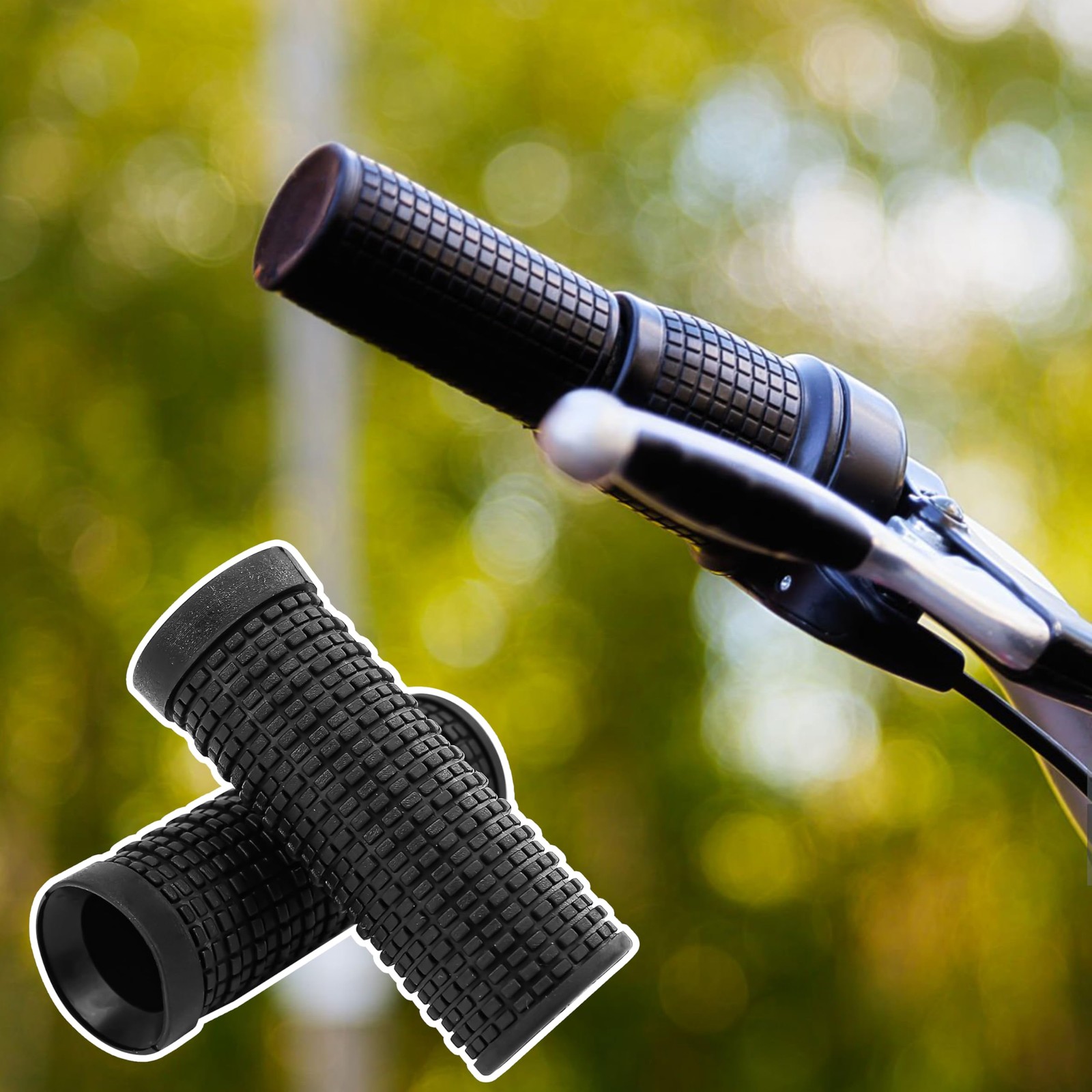 1 Pair MTB Bike Short Handlebar Grips 20x74mm/0.78×2.91inch, Standard, Black