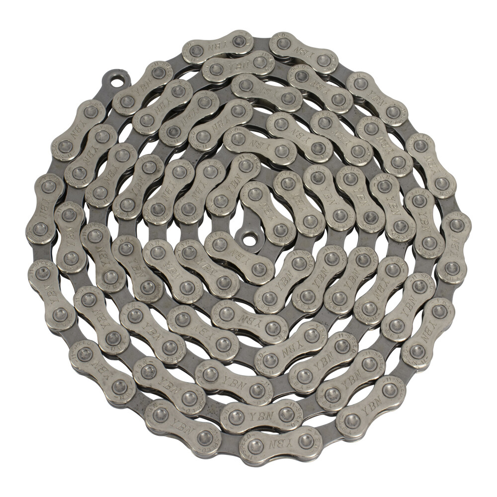 YBN Multispeed Bicycle Bike Chain 1/2 x 11/128 116 Links 11 Speed Chrome/Gray