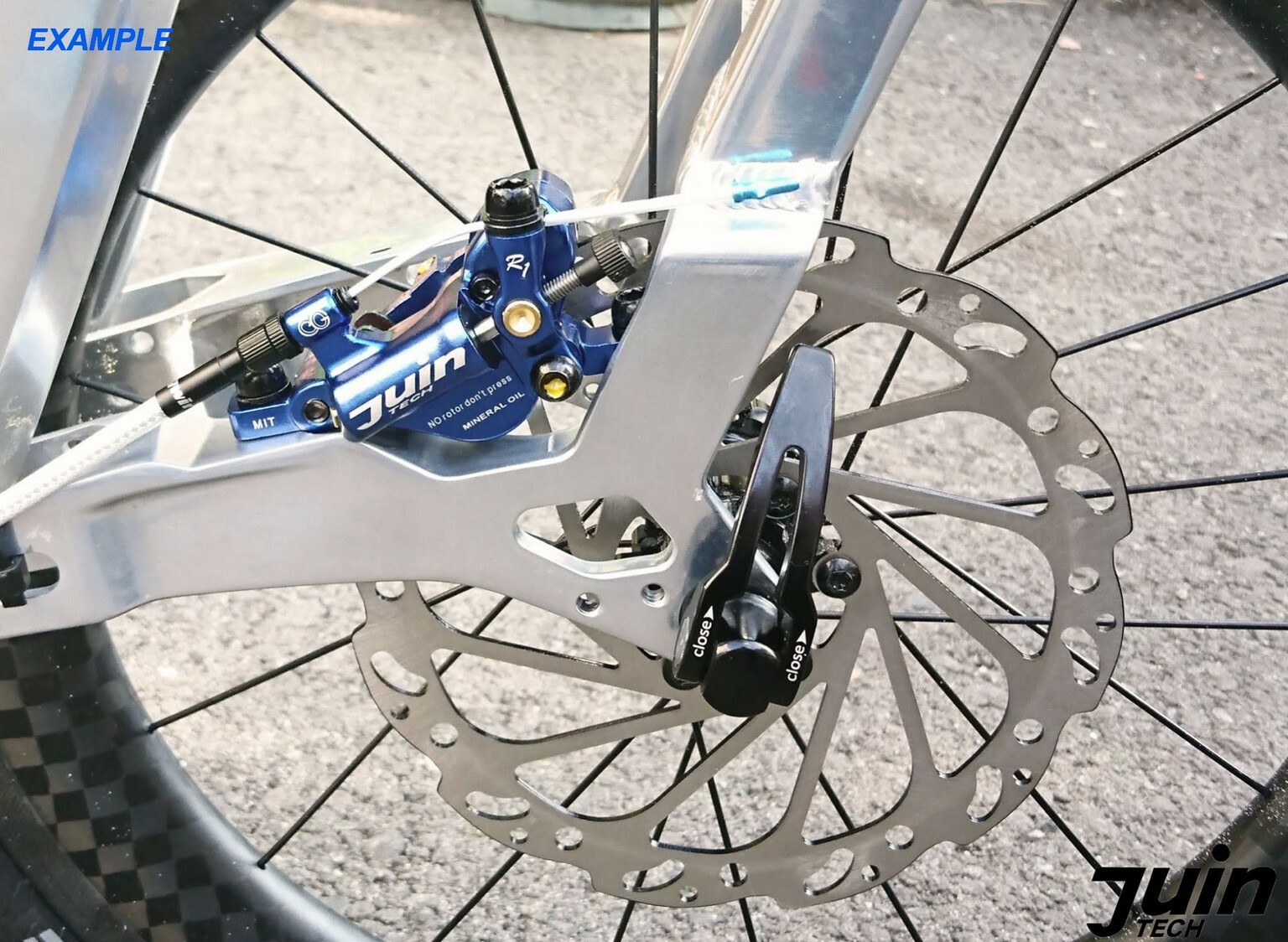 Juin Tech R1 Road Cyclocross Gravel Bike Hydraulic Disc Brake Set Blue