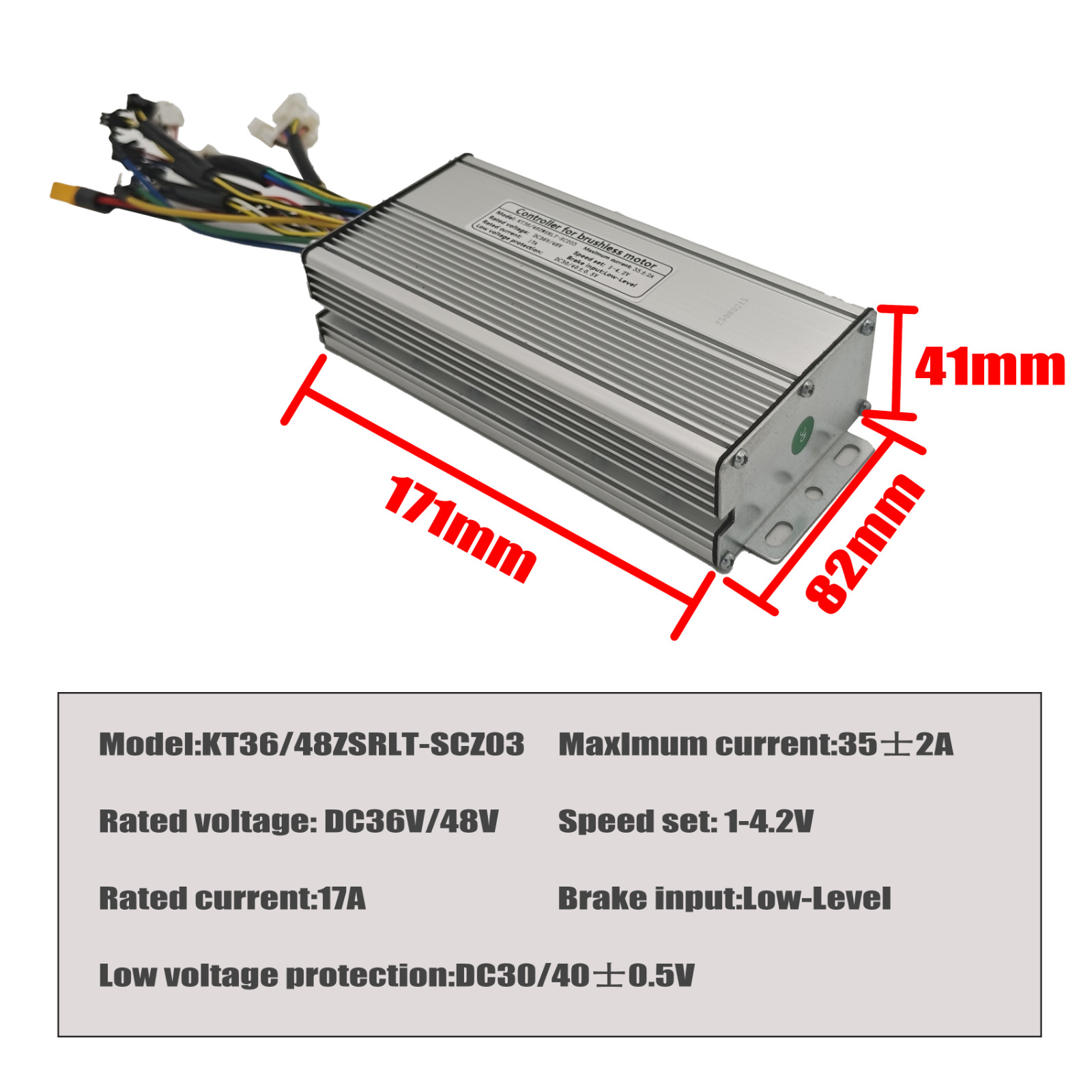 KT 36/48V 35A 1000-1500W Brushless DC WaveEbike Controller Regenerative Function