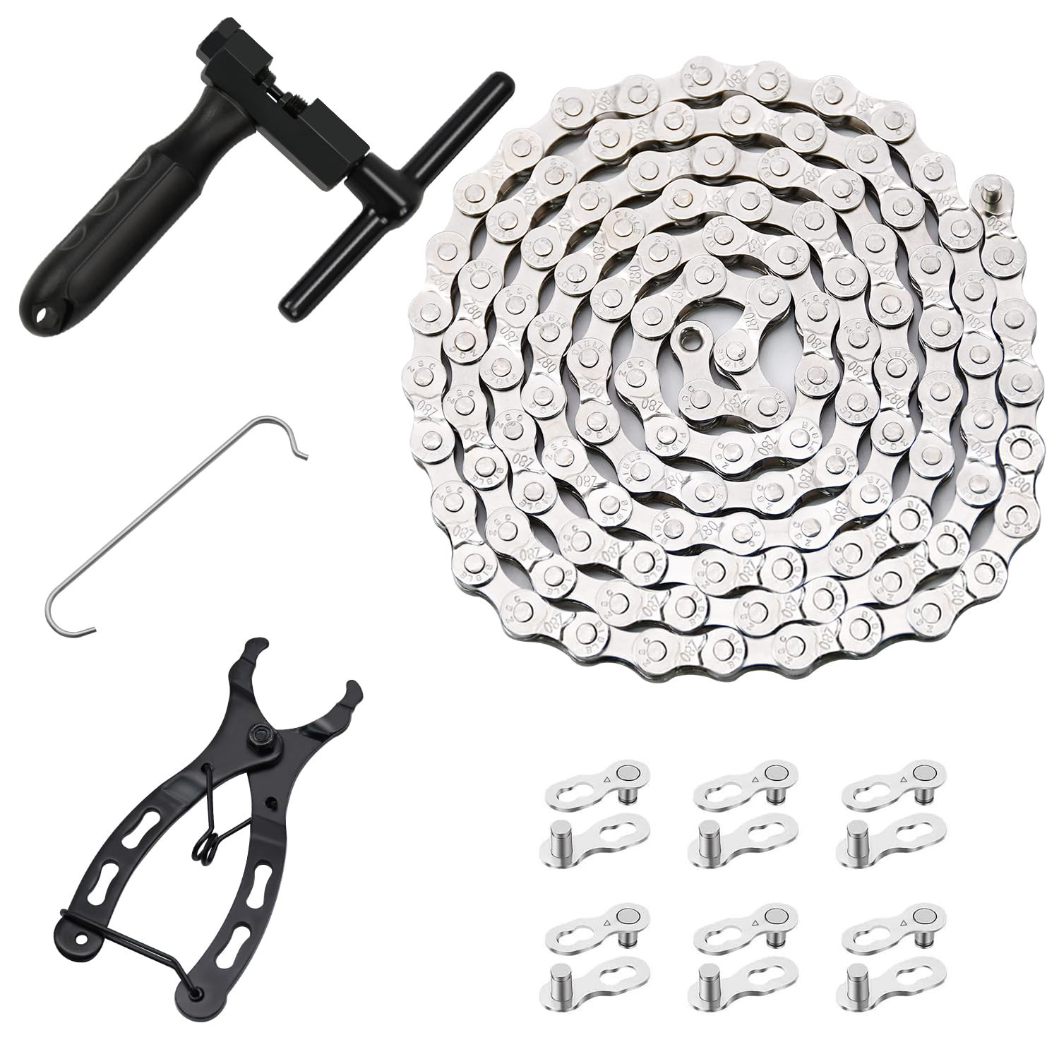 Bike Chain Kit, Single/6/7/8/9/10/11/12 Speed Multi-Function Bike Mechanic Repai