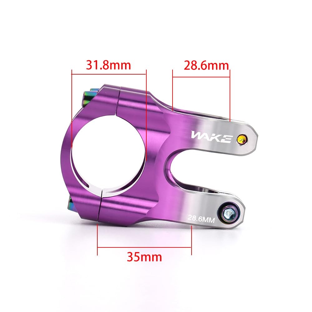 Short Stem Aluminum Alloy Mountain Bike Handlebar Riser Lightweight Purple