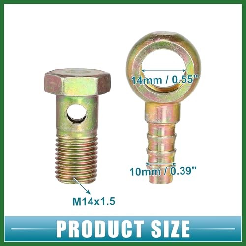 Banjo Bolt M14x1.5 10mm Banjo Hose Barb Bolt Fittings Brake Line Fitting