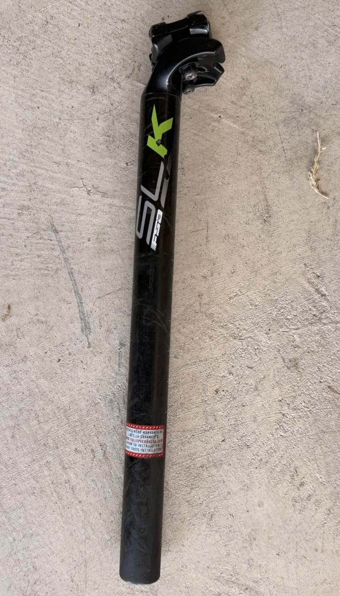 FSA SL-K Carbon Fiber Seatpost 27.2mm x 350mm Black/Green RK-260-SB 260g