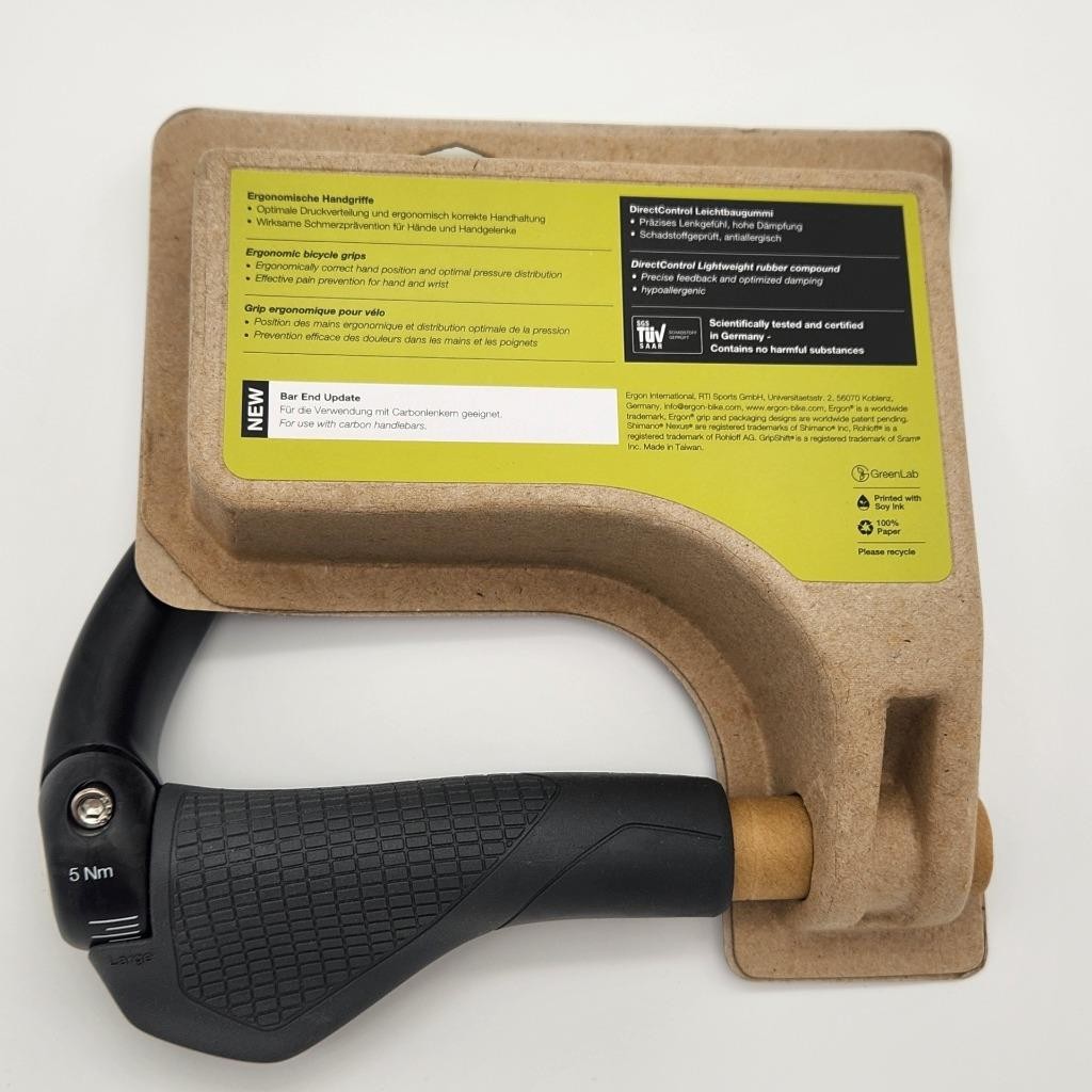 Ergon GS3 Large Carbon Lock-On Bicycle Grips Handlebar Gray & Black