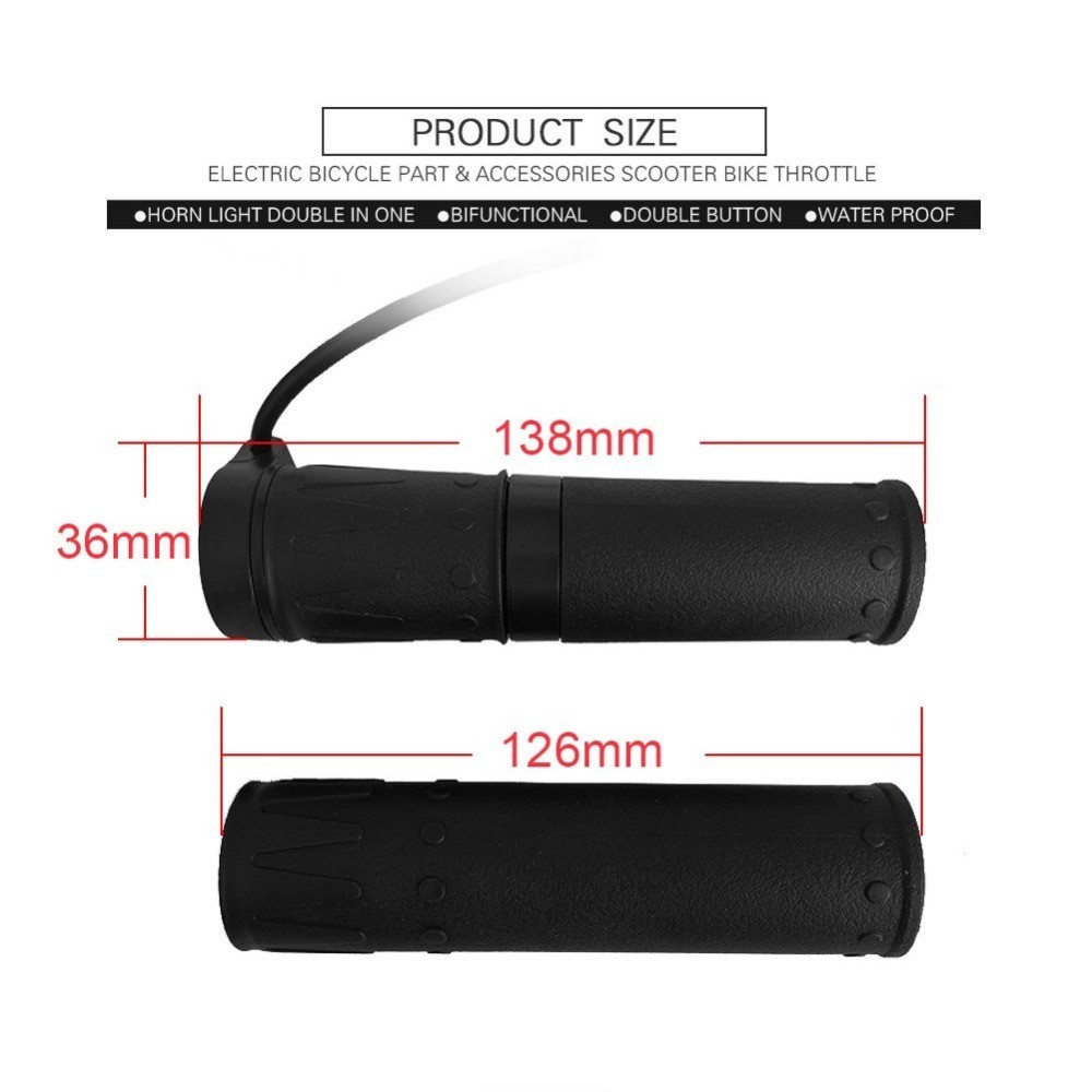 Brand New Half Twisting Throttle Outdoor Black 12V 24V 36V 48V 52V 60V 72V
