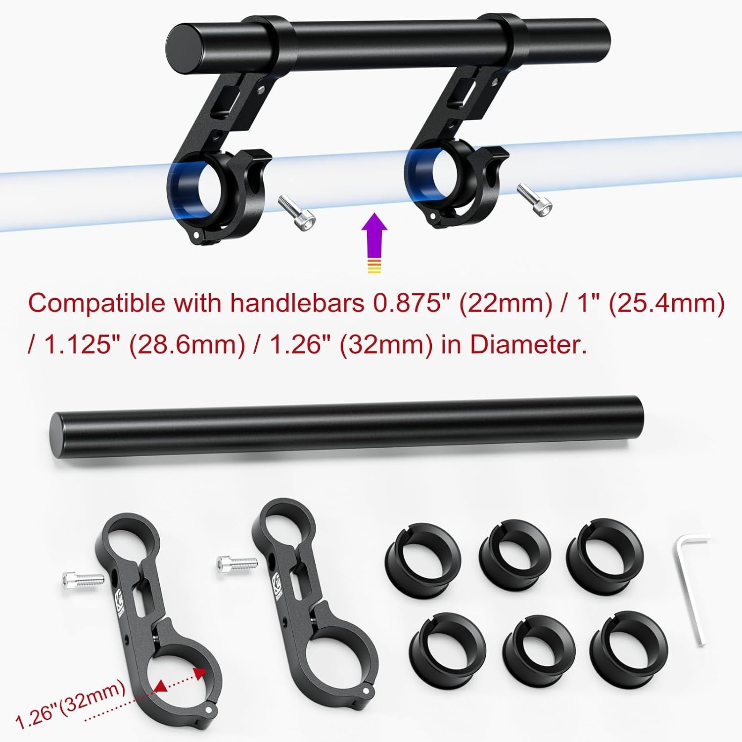 Handlebar Extender Extensions with 11.81” Long Cross Bar | Aluminum Alloy Ma…