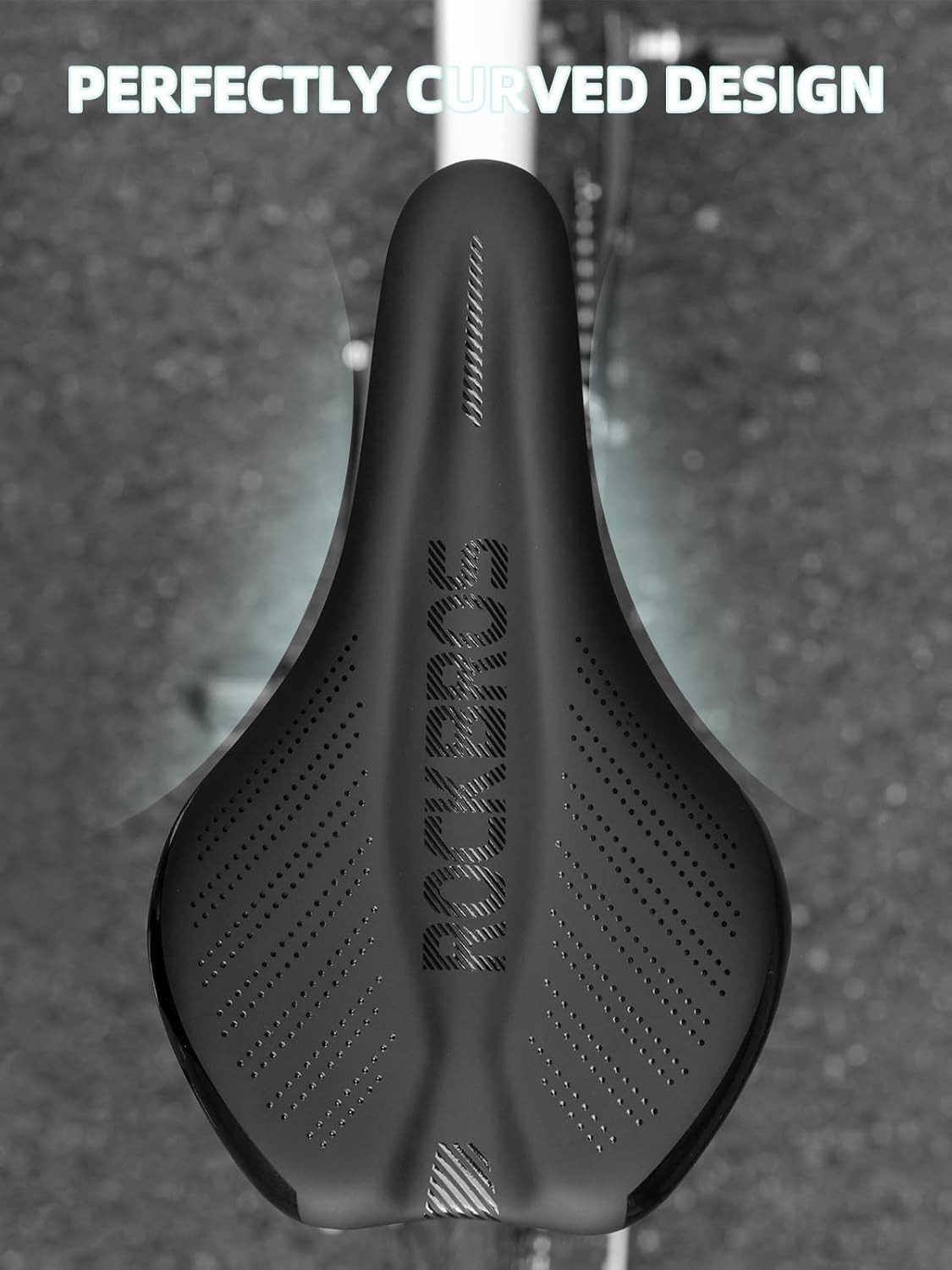 ROCKBROS Comfortable Bike Seat Cushion Thick Memory Foam Waterproof Carbon Steel