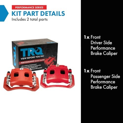 Performance Front Brake Caliper Set Painted Red Brackets Compatible with 2002