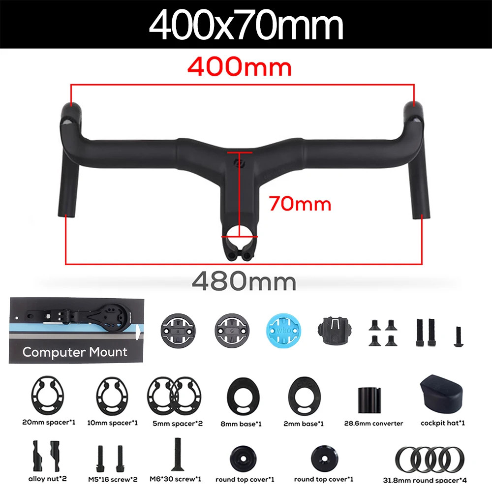 Syncros Internal Cable Routing Road Drop Bar Carbon Integrated Gravel with Mount